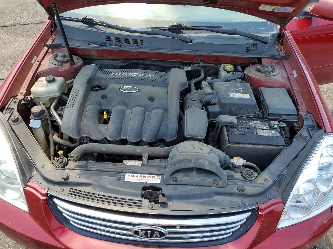 2007 Kia Optima Lx Burgundy vin: KNAGE123875137596