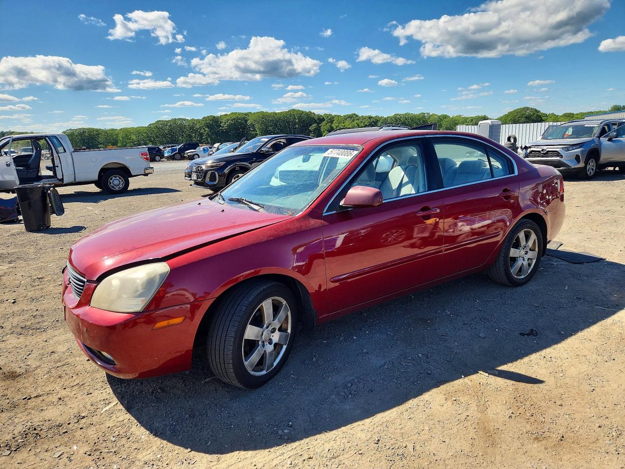 2007 Kia Optima Lx Burgundy vin: KNAGE123975139857