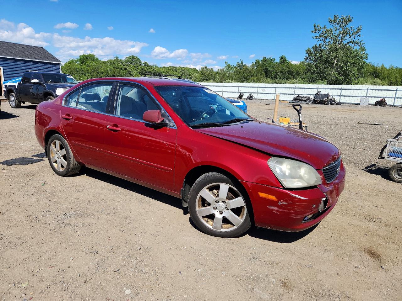 2007 Kia Optima Lx Burgundy vin: KNAGE123975139857