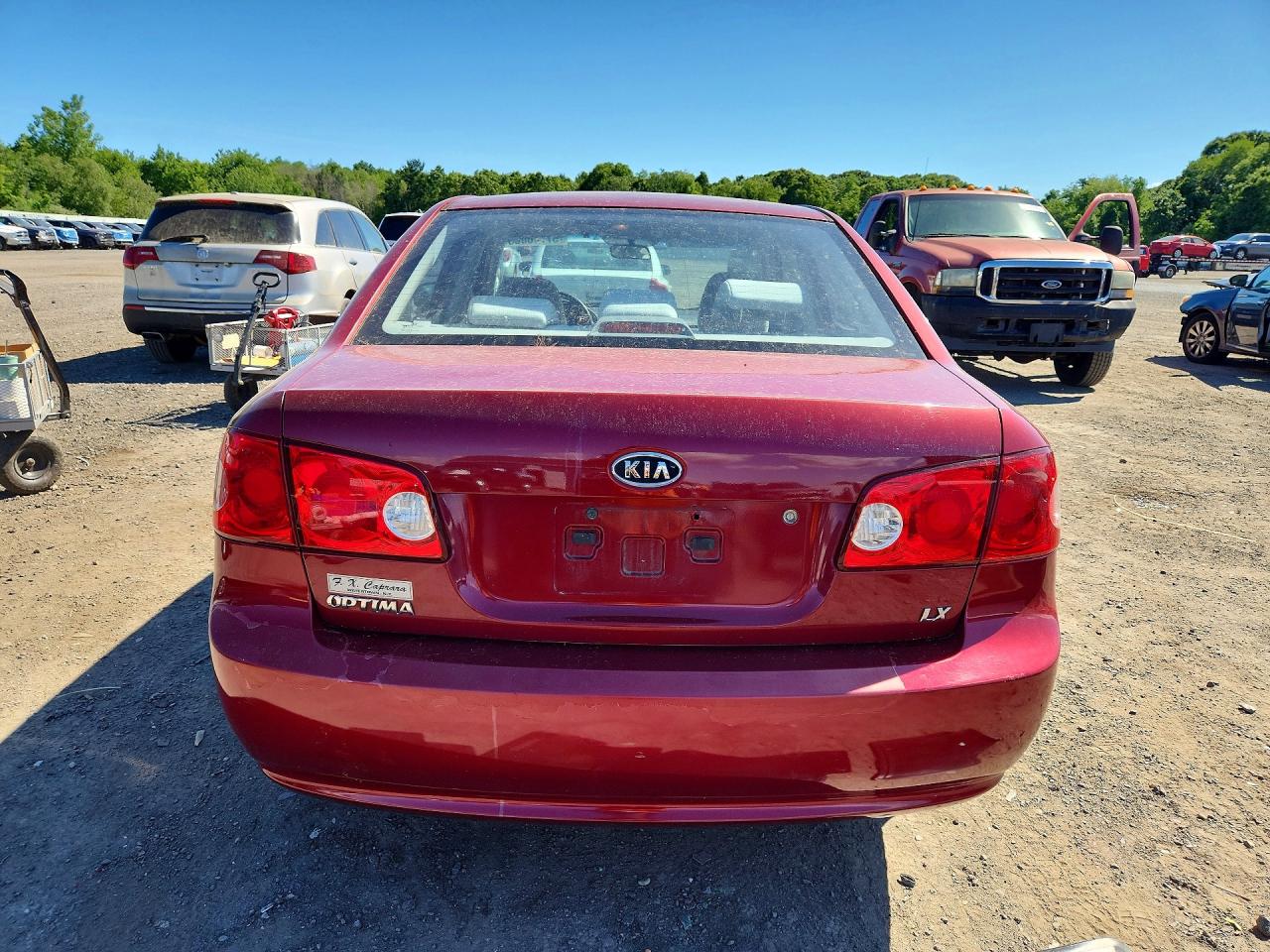 2007 Kia Optima Lx Burgundy vin: KNAGE123975139857