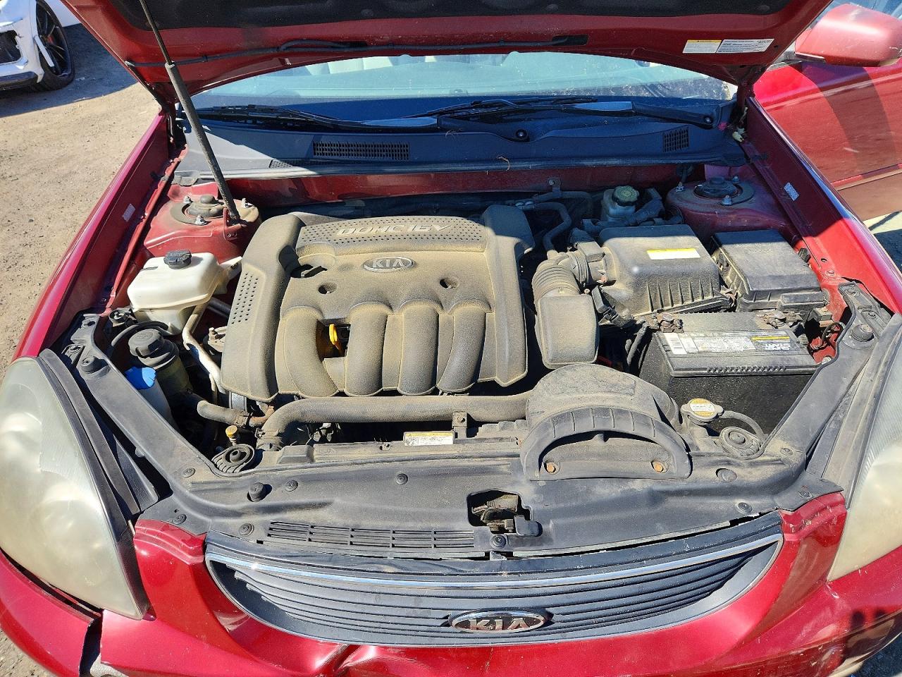 2007 Kia Optima Lx Burgundy vin: KNAGE123975139857