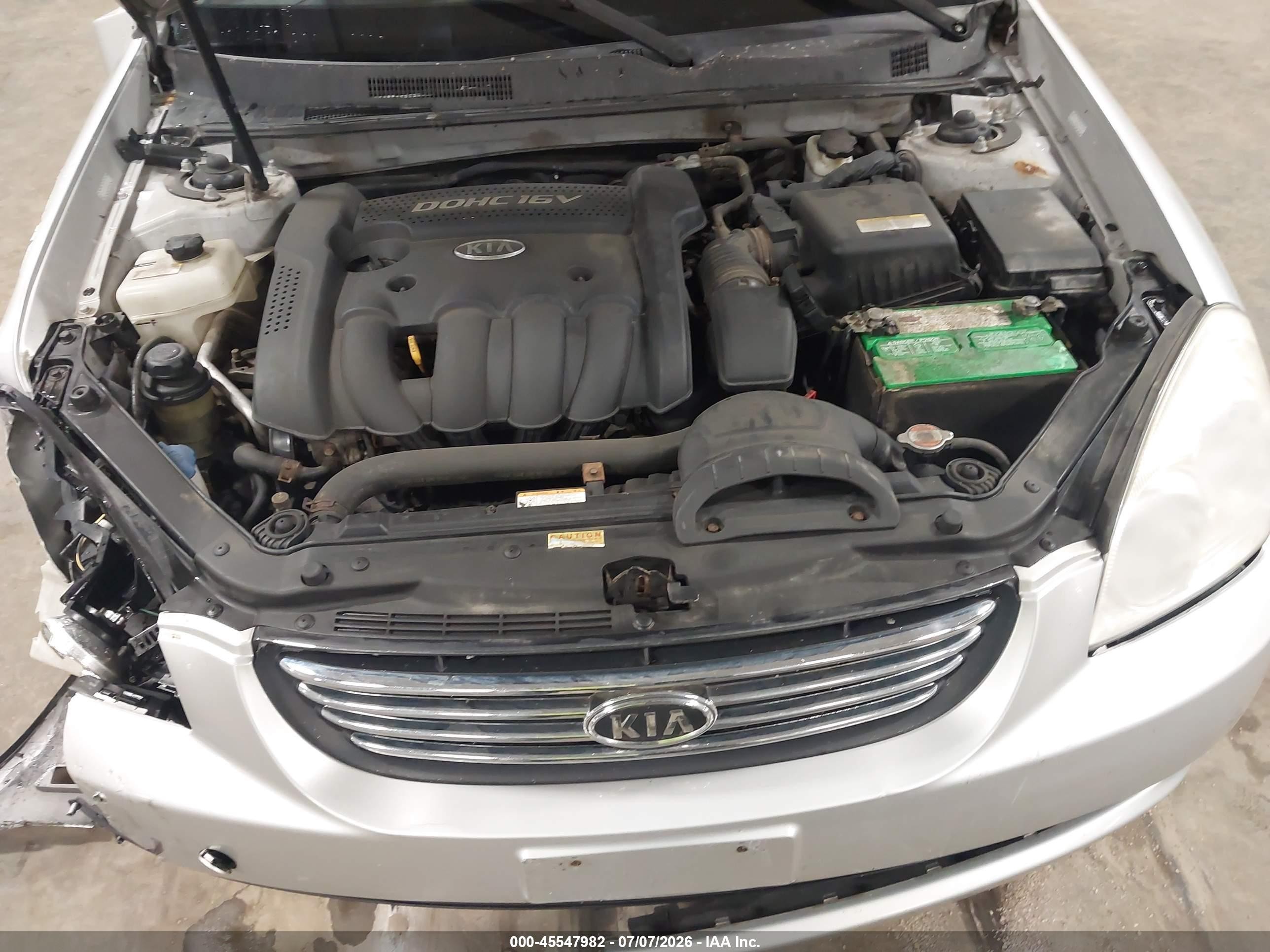2008 Kia Optima Lx Silver vin: KNAGE123985202733