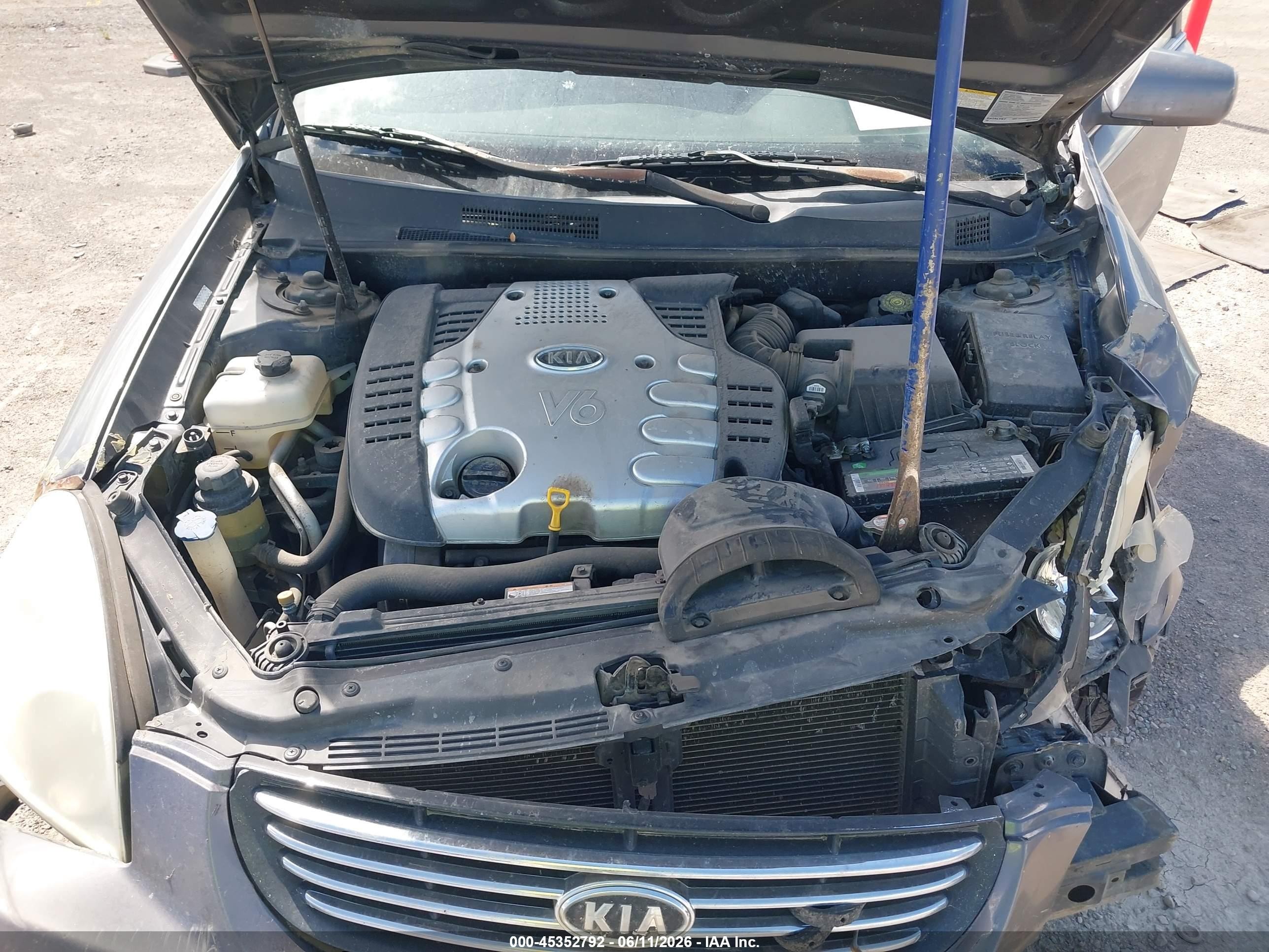 2006 Kia Optima Ex V6 (new)/lx V6 (new) Gray vin: KNAGE124465065769