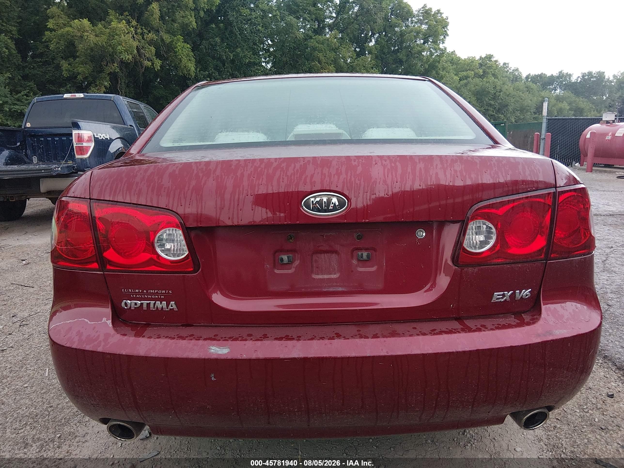 2007 Kia Optima Ex V6 Красный vin: KNAGE124475144828