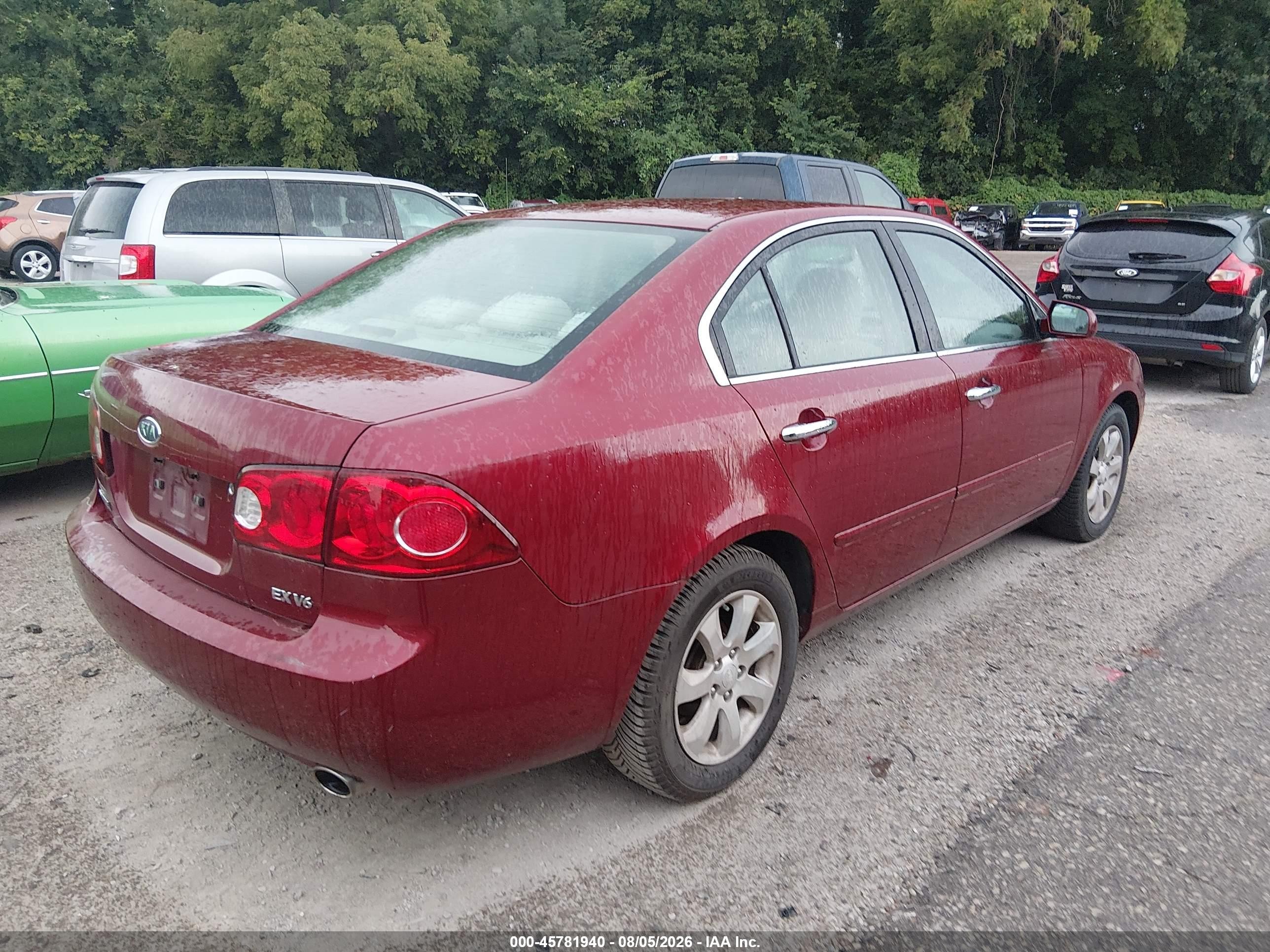 2007 Kia Optima Ex V6 Красный vin: KNAGE124475144828