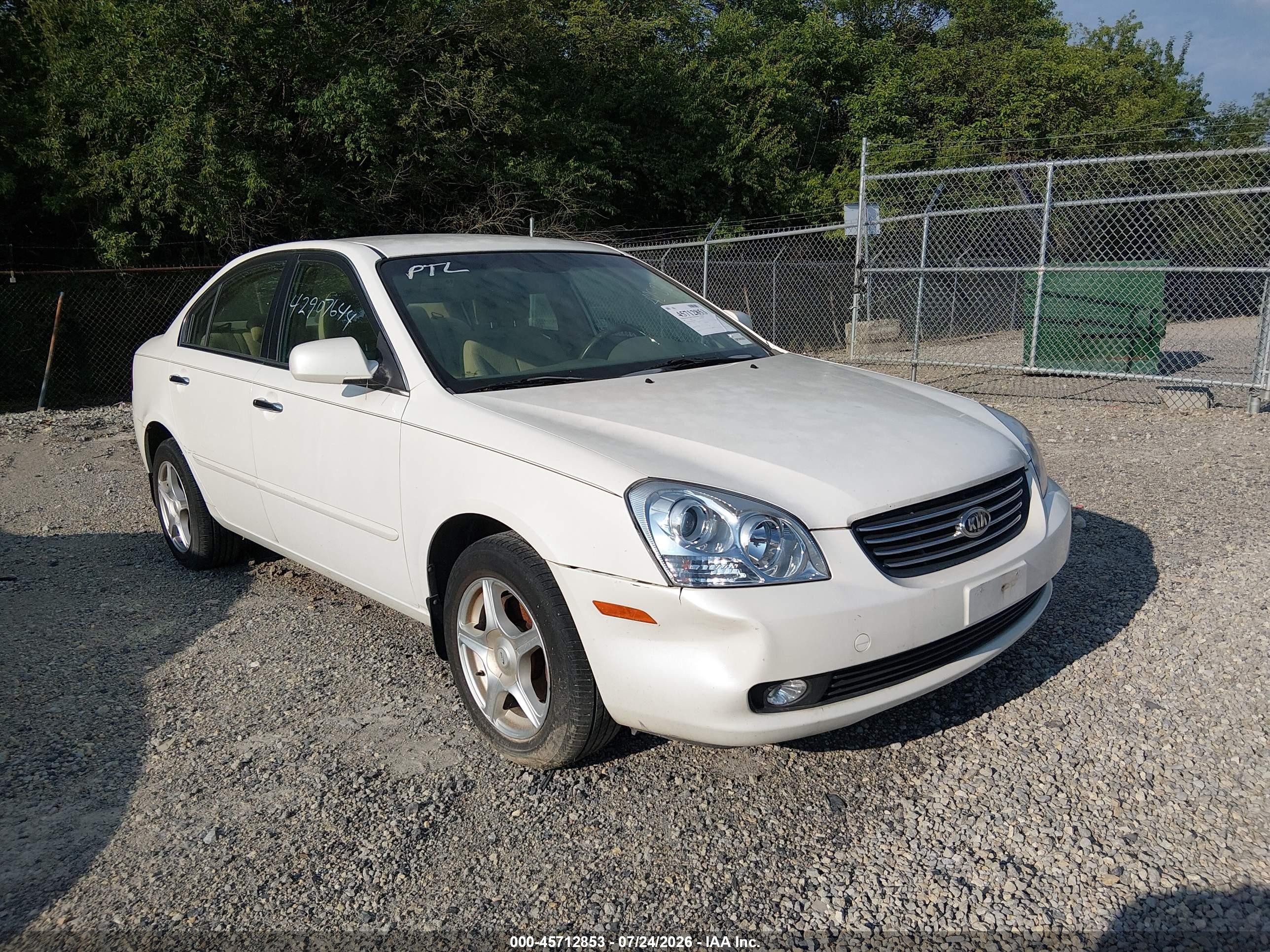 2007 Kia Optima Ex V6 White vin: KNAGE124875140202