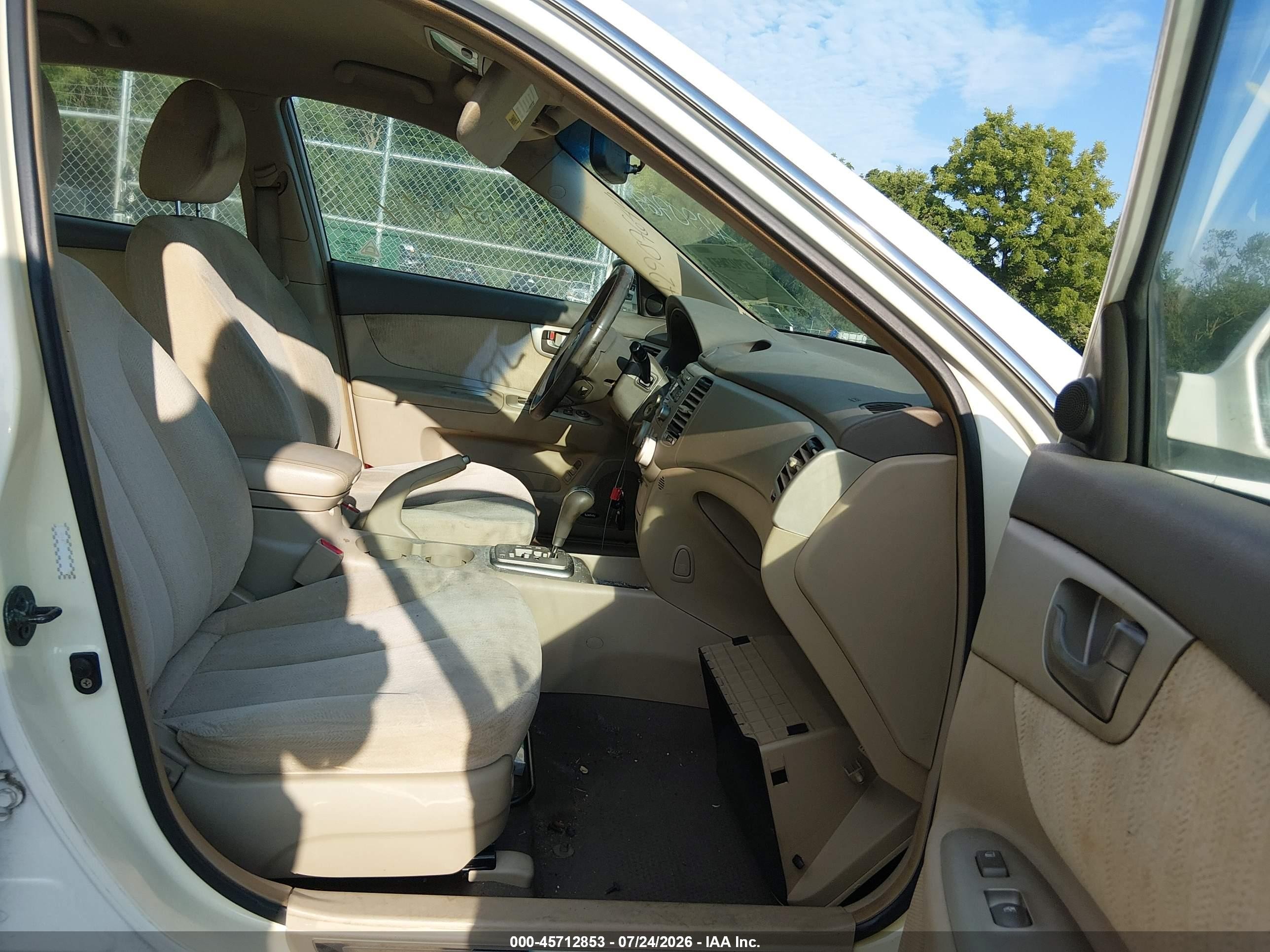 2007 Kia Optima Ex V6 White vin: KNAGE124875140202