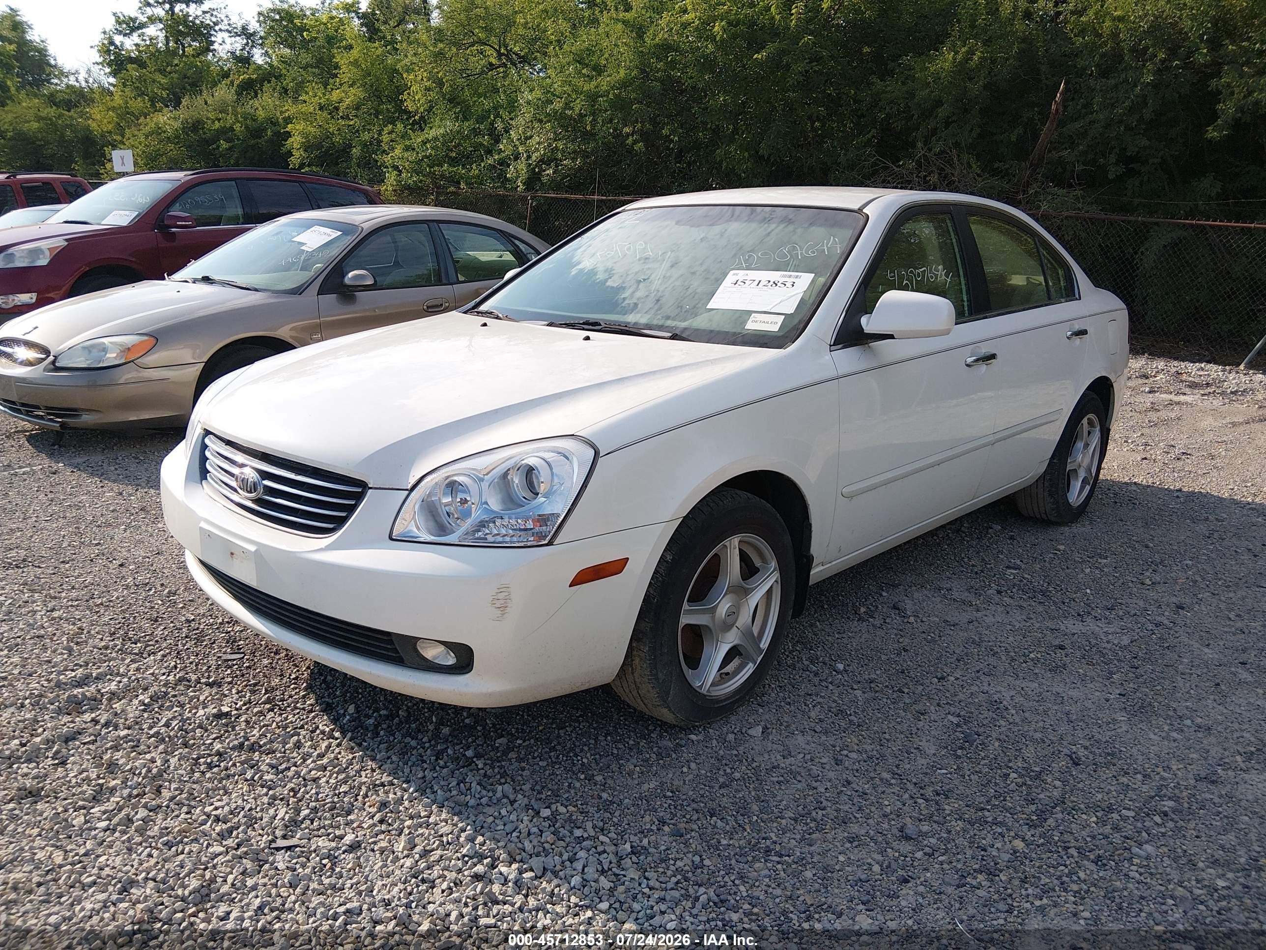 2007 Kia Optima Ex V6 White vin: KNAGE124875140202