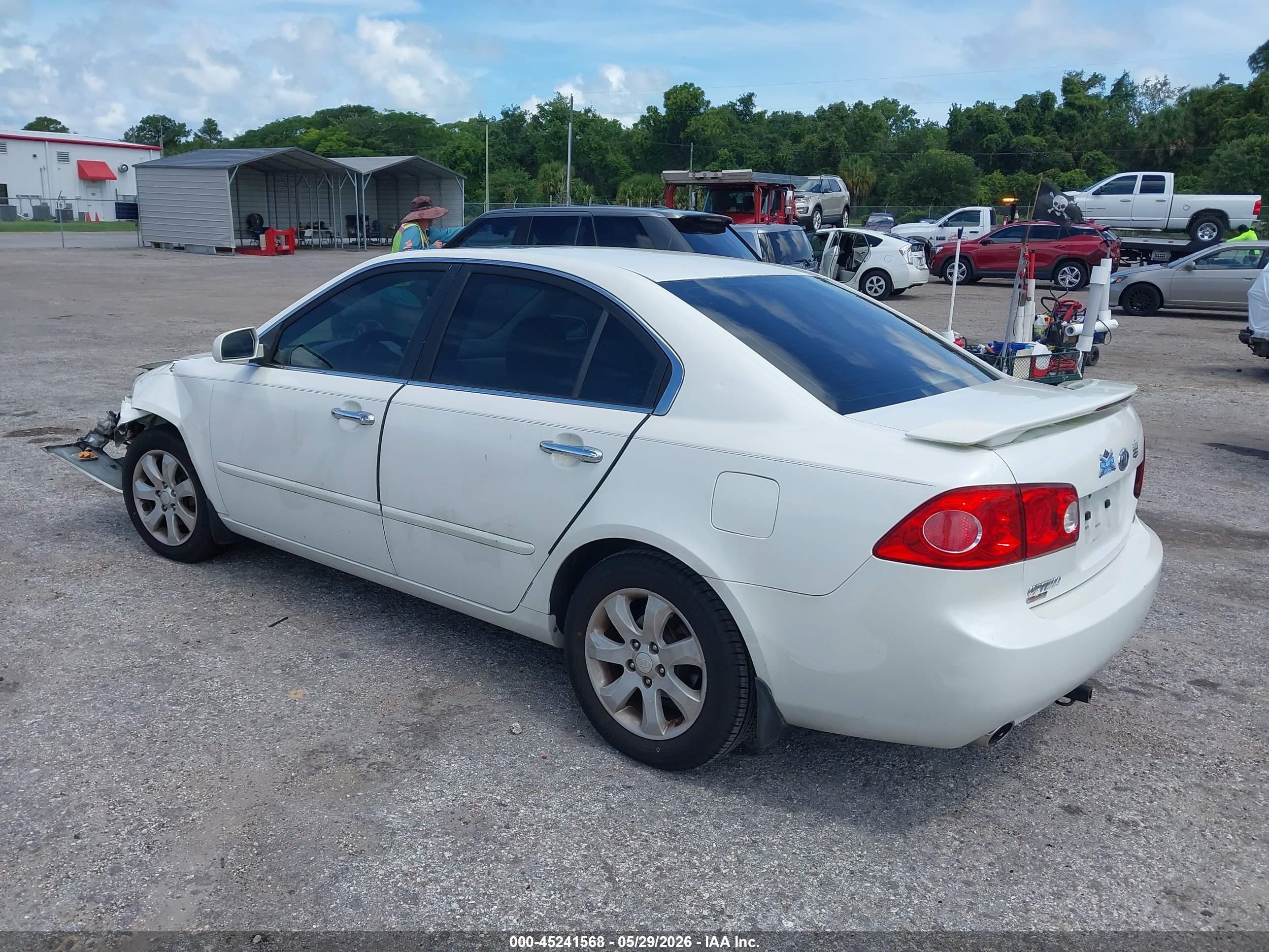 2007 Kia Optima Ex V6 Белый vin: KNAGE124975153783