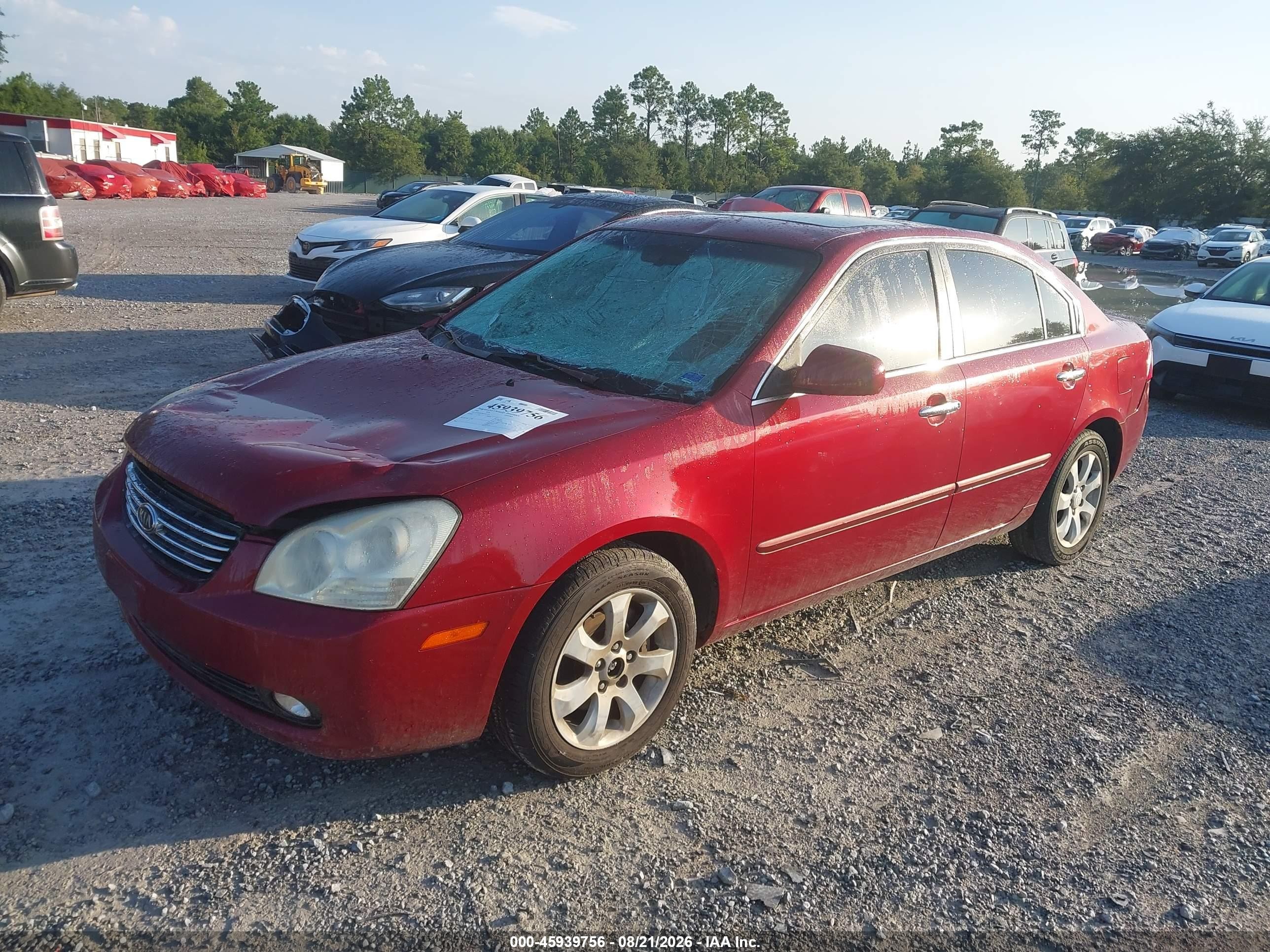 2006 Kia Optima Ex V6 (new)/lx V6 (new) Red vin: KNAGE124X65071110