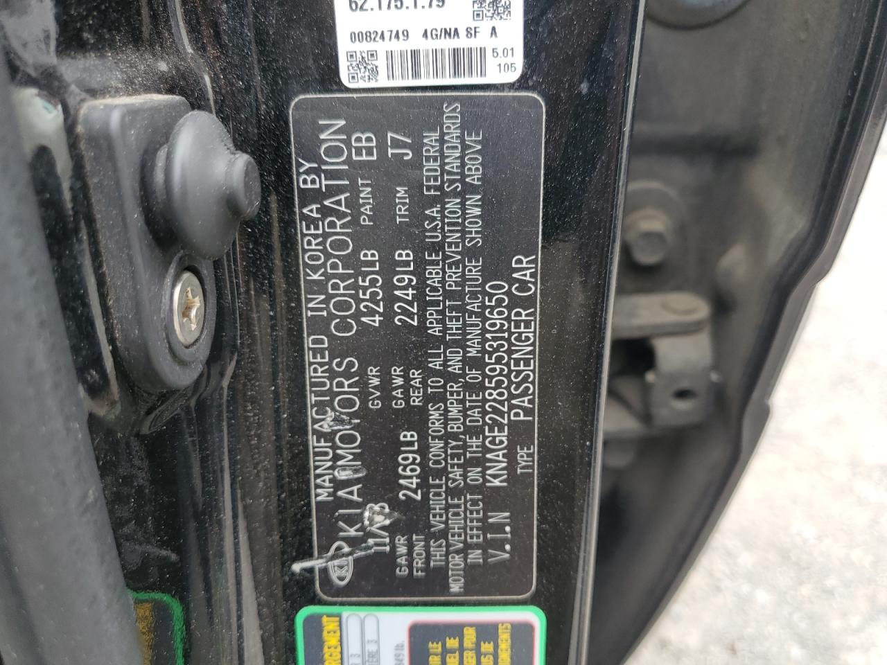 2009 Kia Optima Lx Black vin: KNAGE228595319650