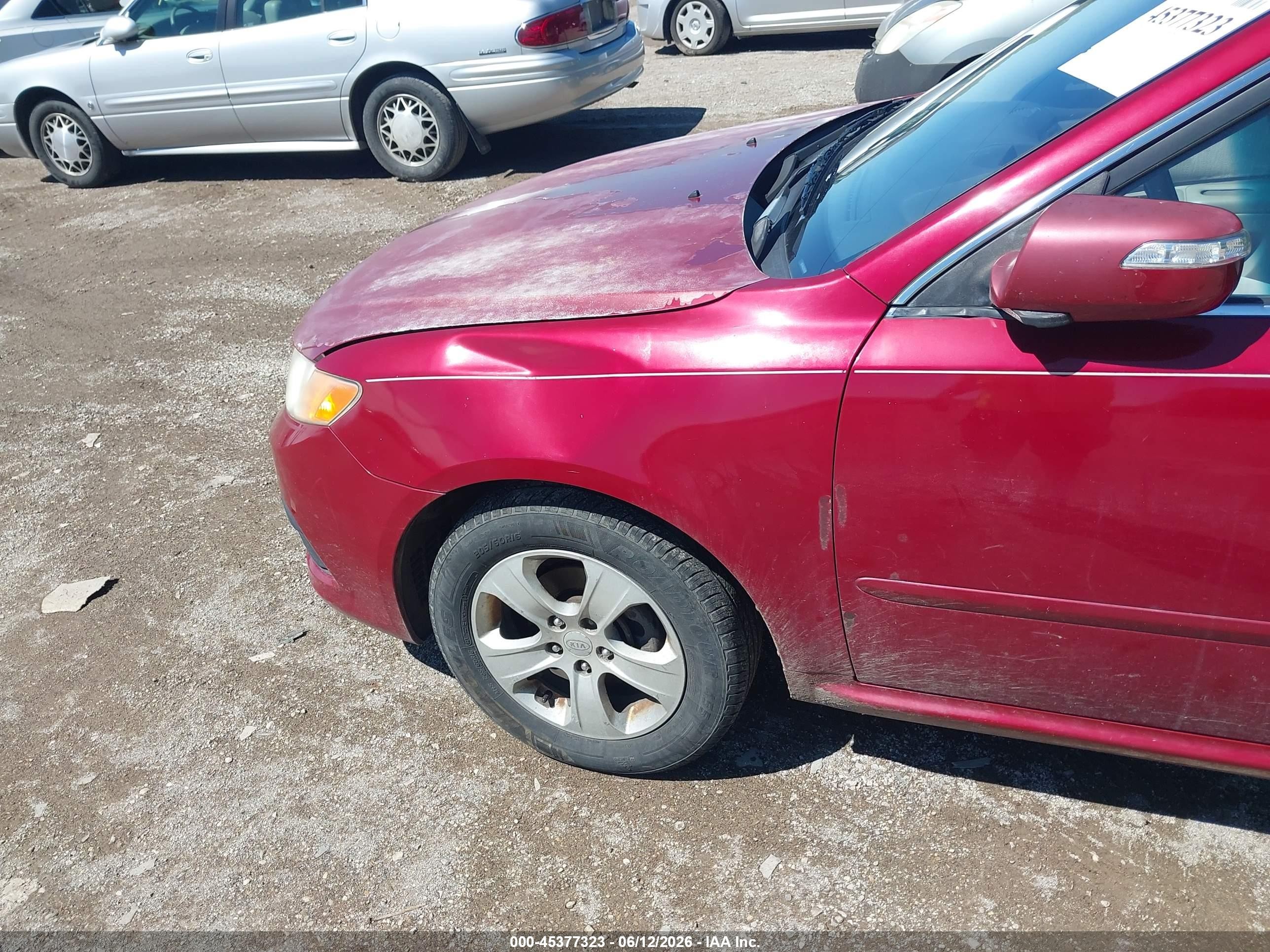 2009 Kia Optima Lx Red vin: KNAGE228595359260