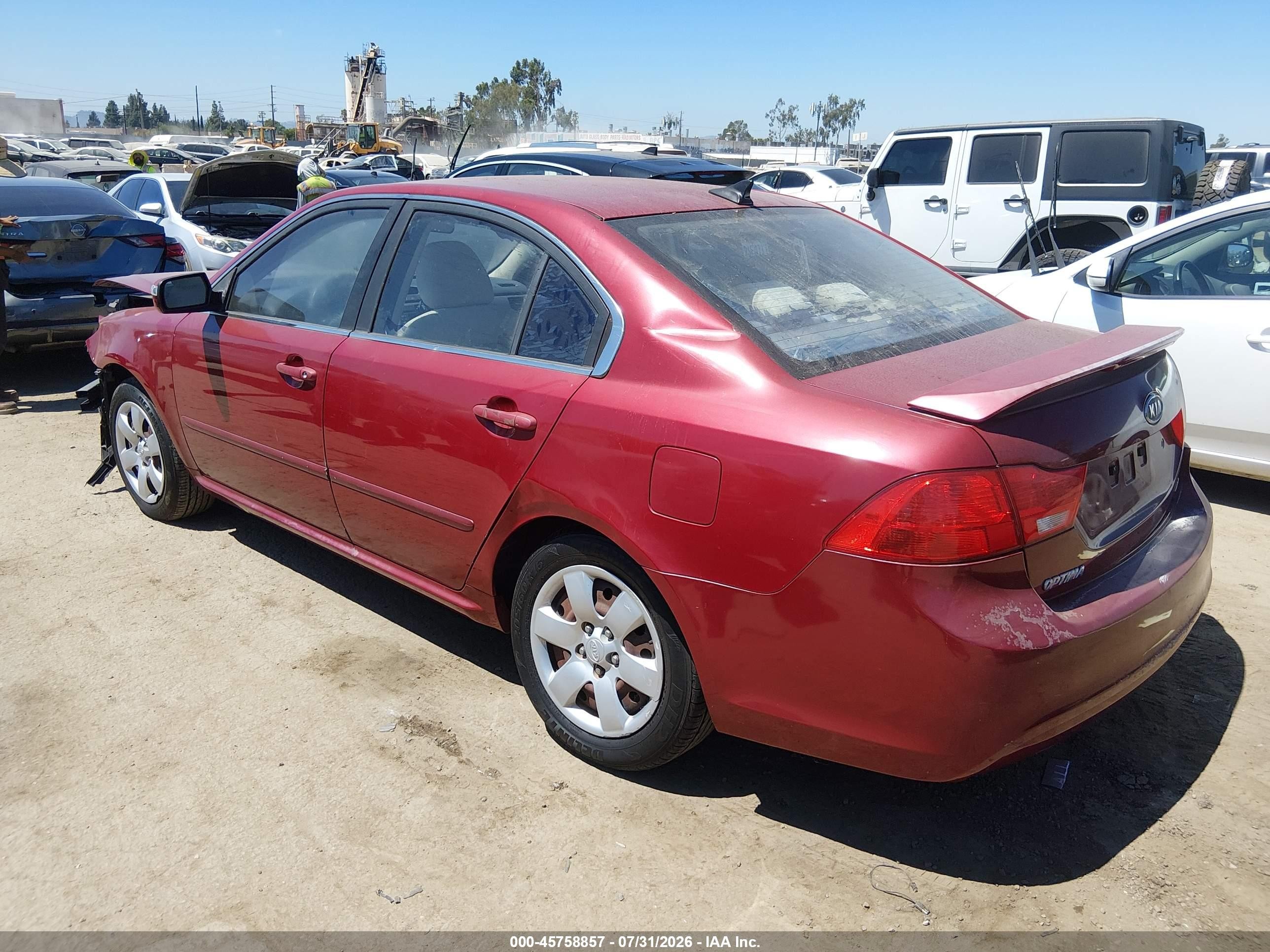 2009 Kia Optima Lx Burgundy vin: KNAGE228895321747