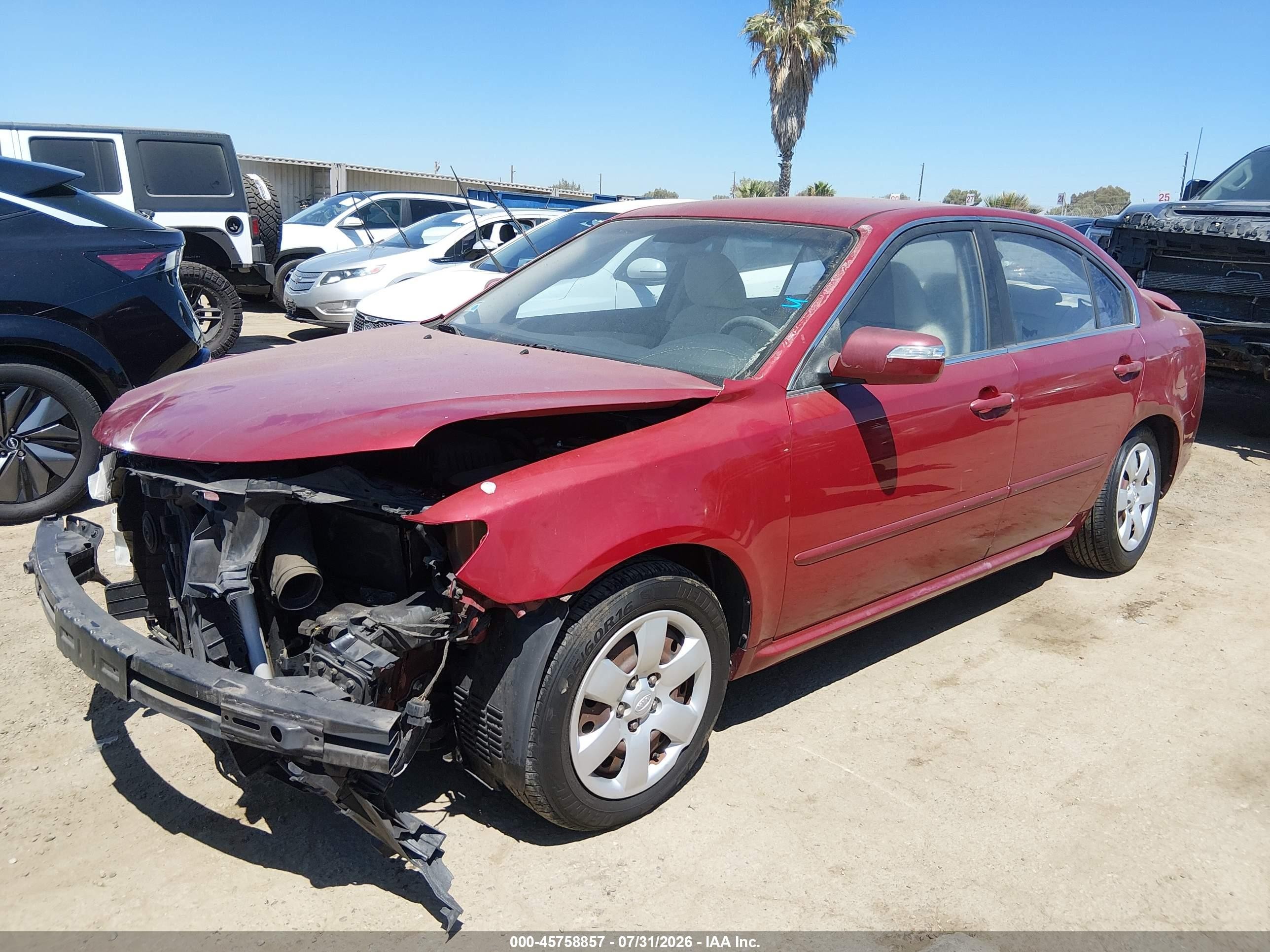 2009 Kia Optima Lx Burgundy vin: KNAGE228895321747