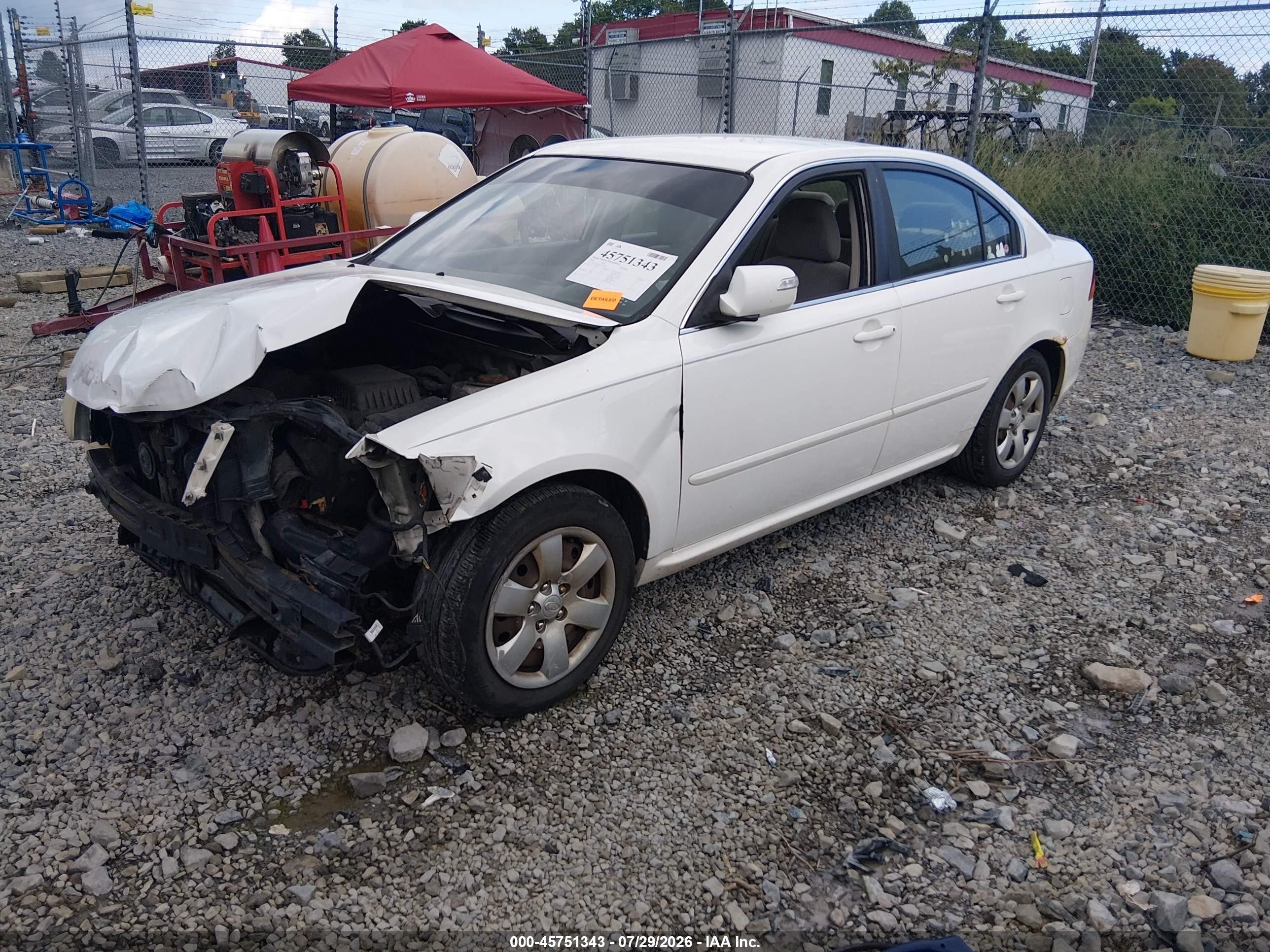 2010 Kia Optima Lx White vin: KNAGG4A84A5379639
