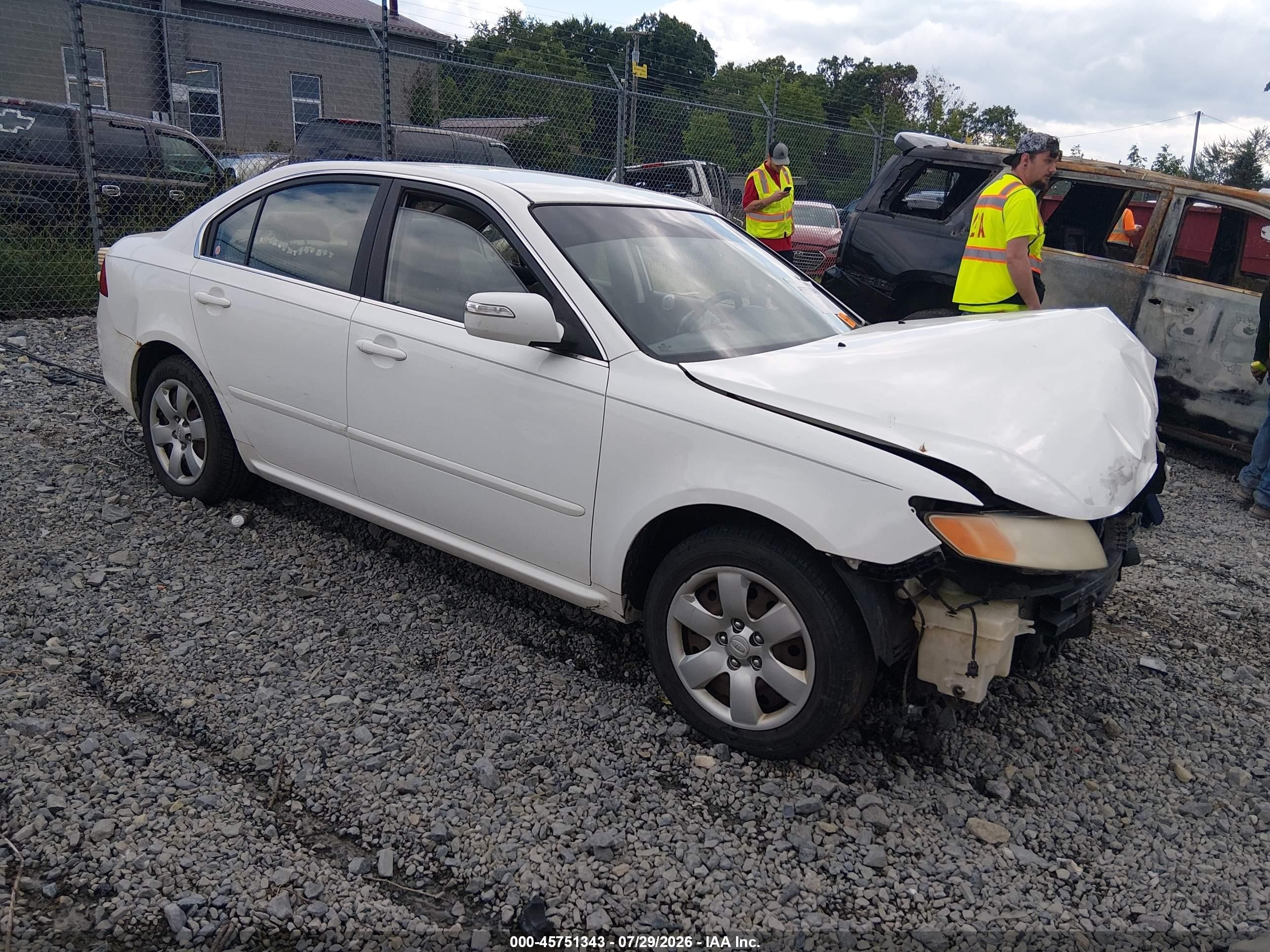 2010 Kia Optima Lx White vin: KNAGG4A84A5379639