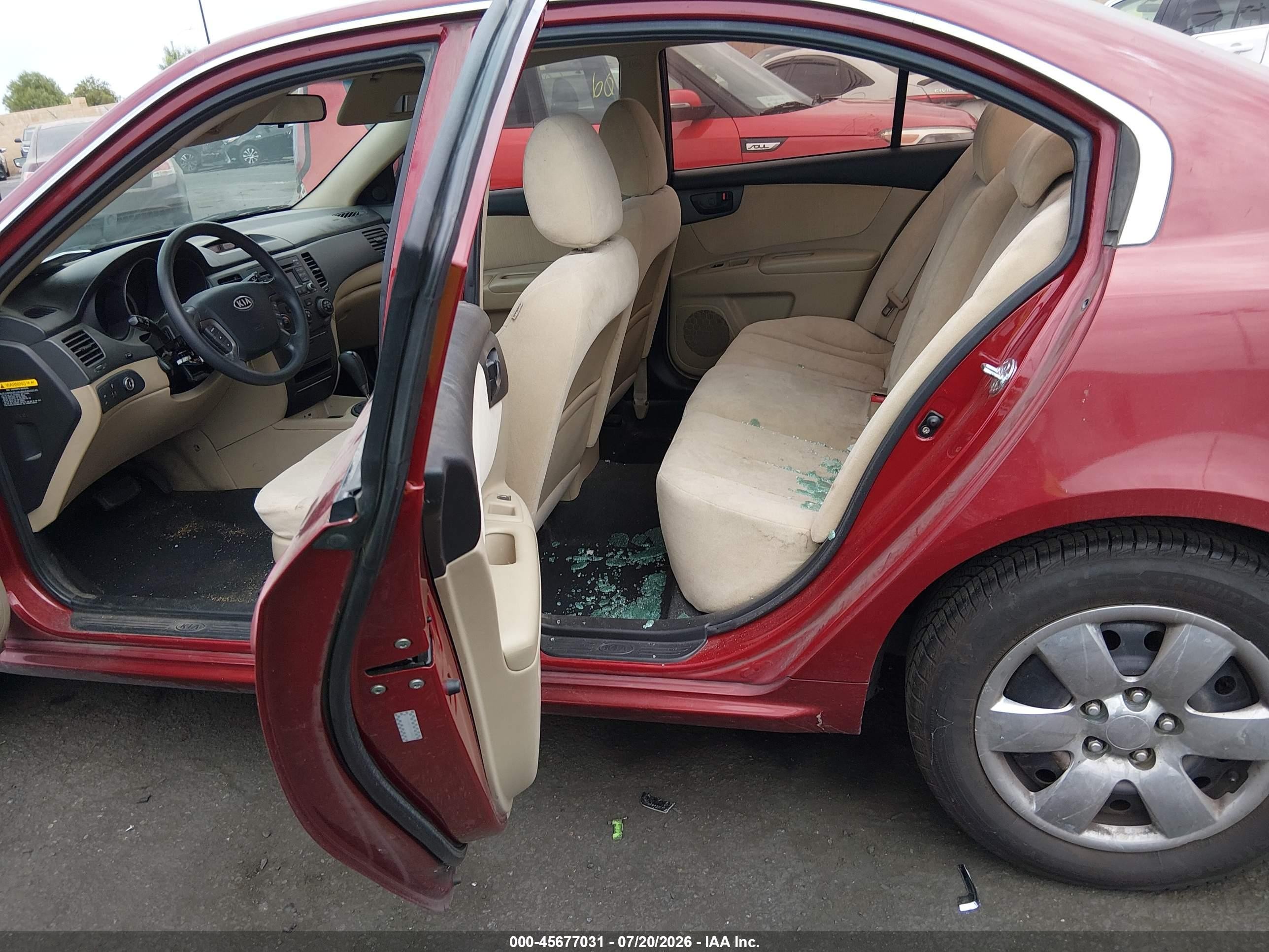 2010 Kia Optima Lx Red vin: KNAGG4A87A5436867