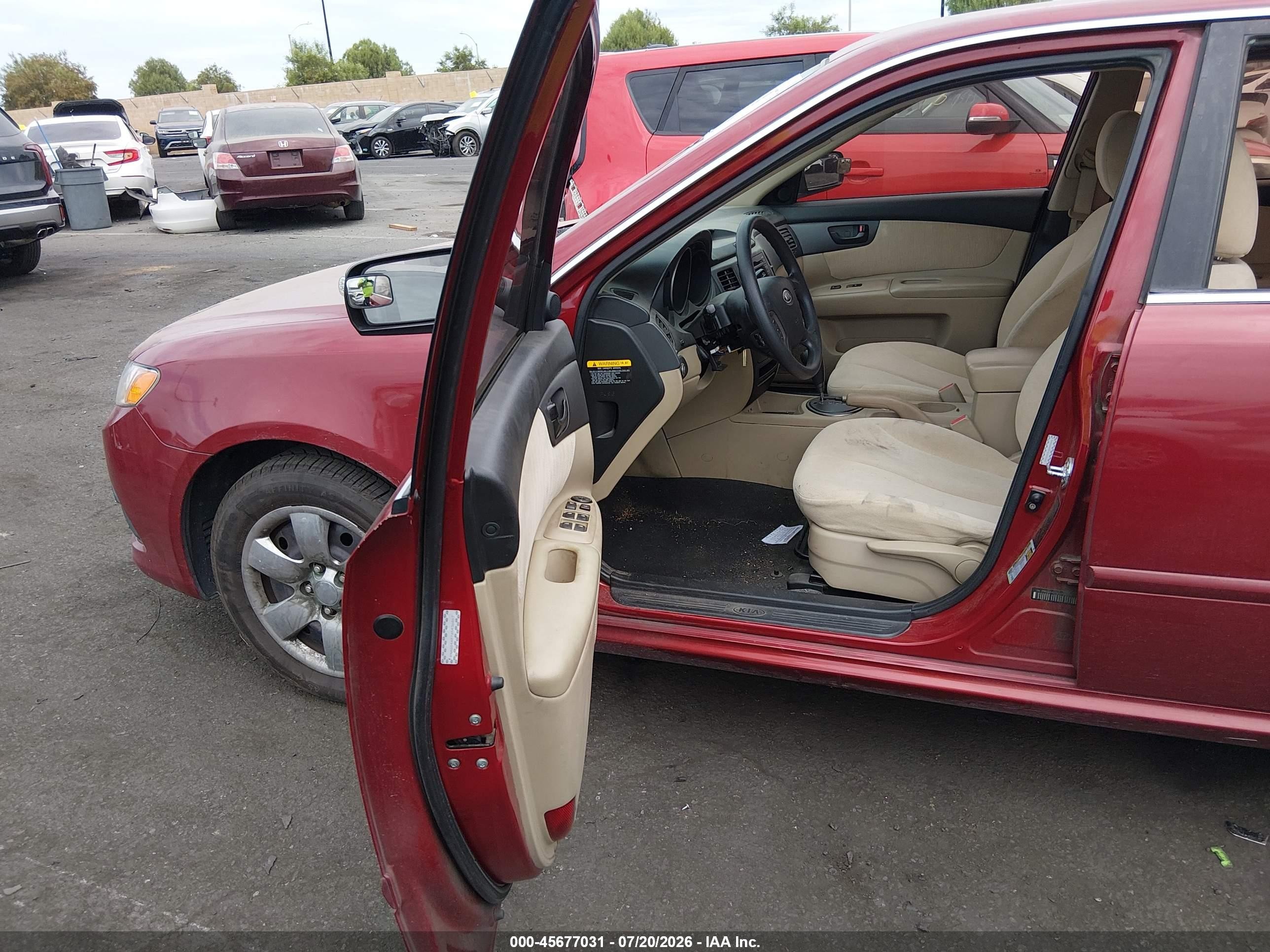 2010 Kia Optima Lx Red vin: KNAGG4A87A5436867