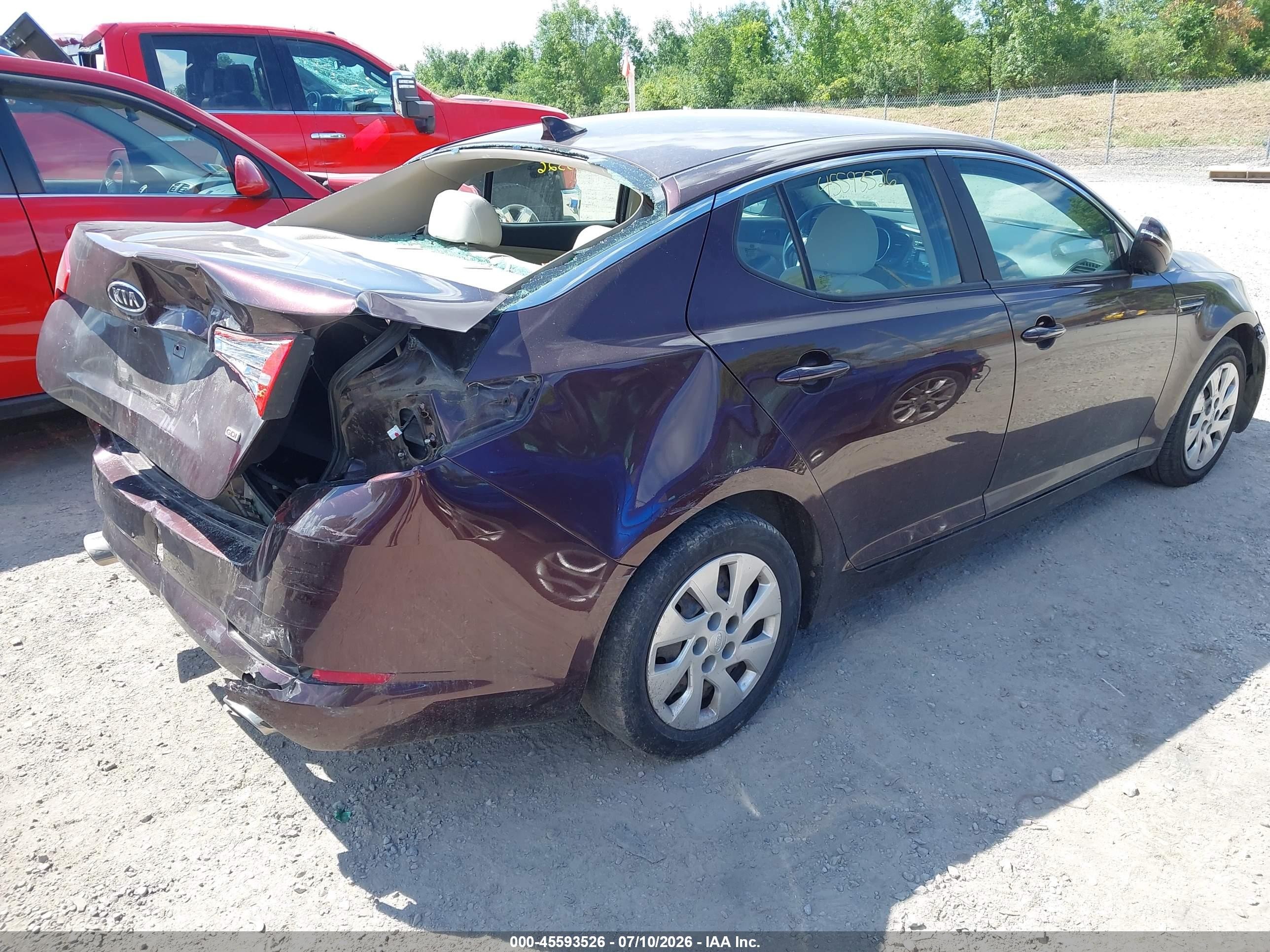 2011 Kia Optima Lx Burgundy vin: KNAGM4A70B5100477