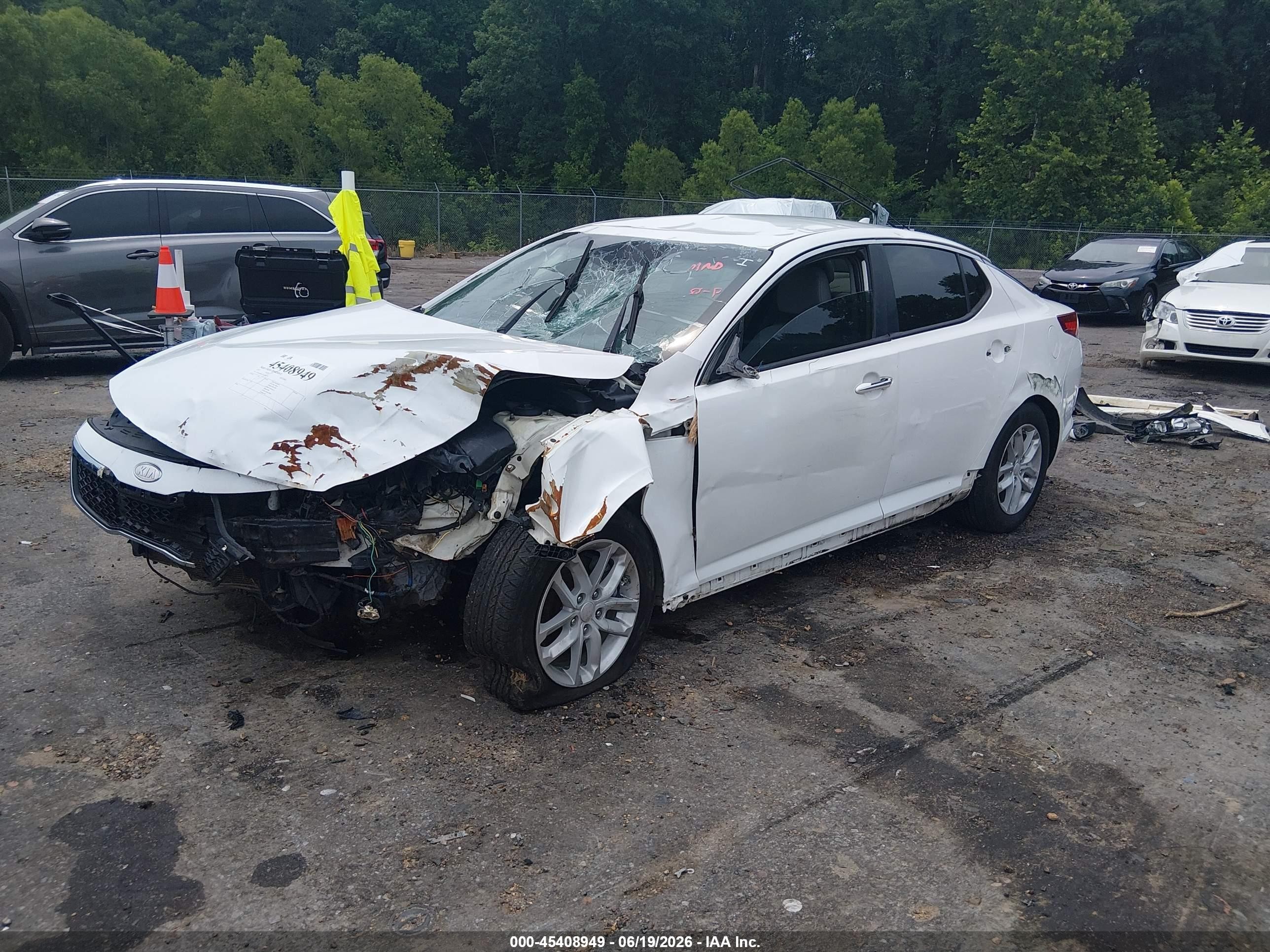 2012 Kia Optima Lx White vin: KNAGM4A70C5283767