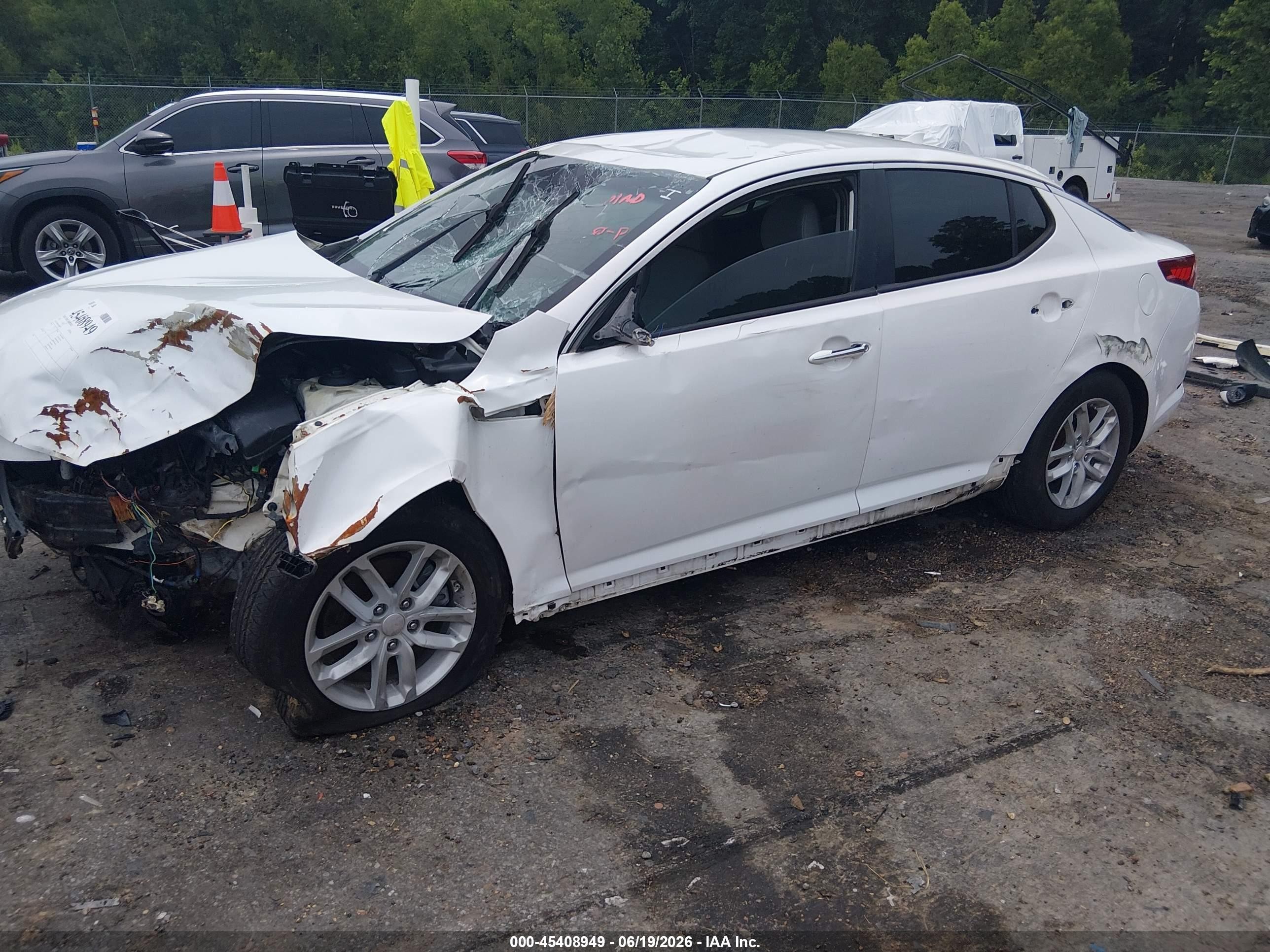 2012 Kia Optima Lx White vin: KNAGM4A70C5283767