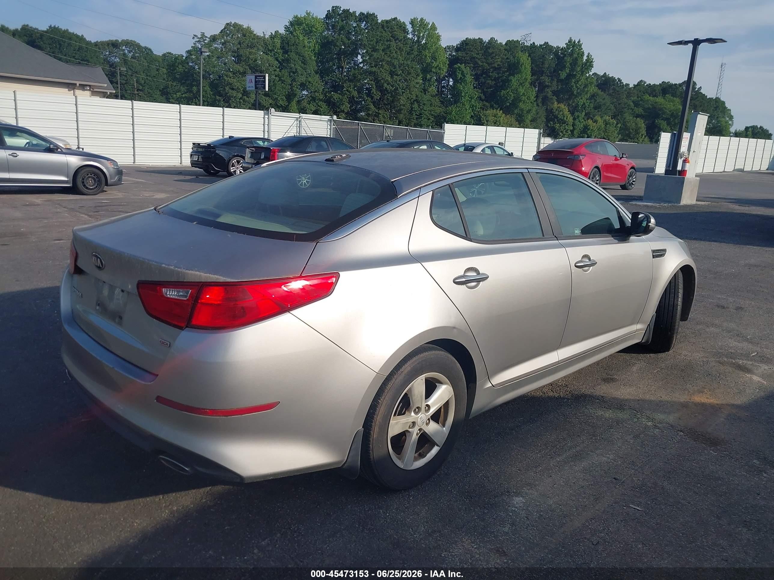 2015 Kia Optima Lx Gray vin: KNAGM4A70F5537787