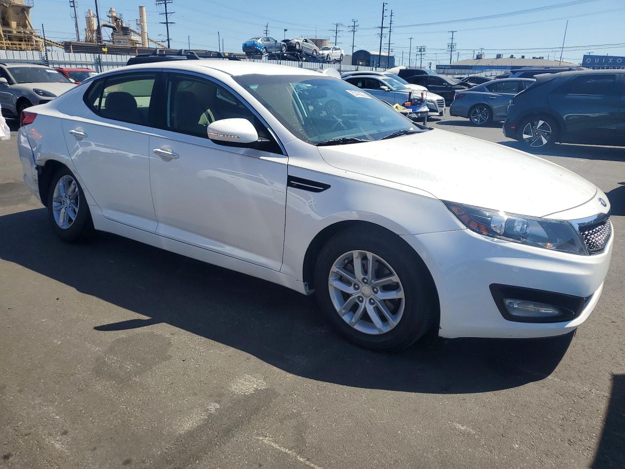 2013 Kia Optima Lx White vin: KNAGM4A71D5401519