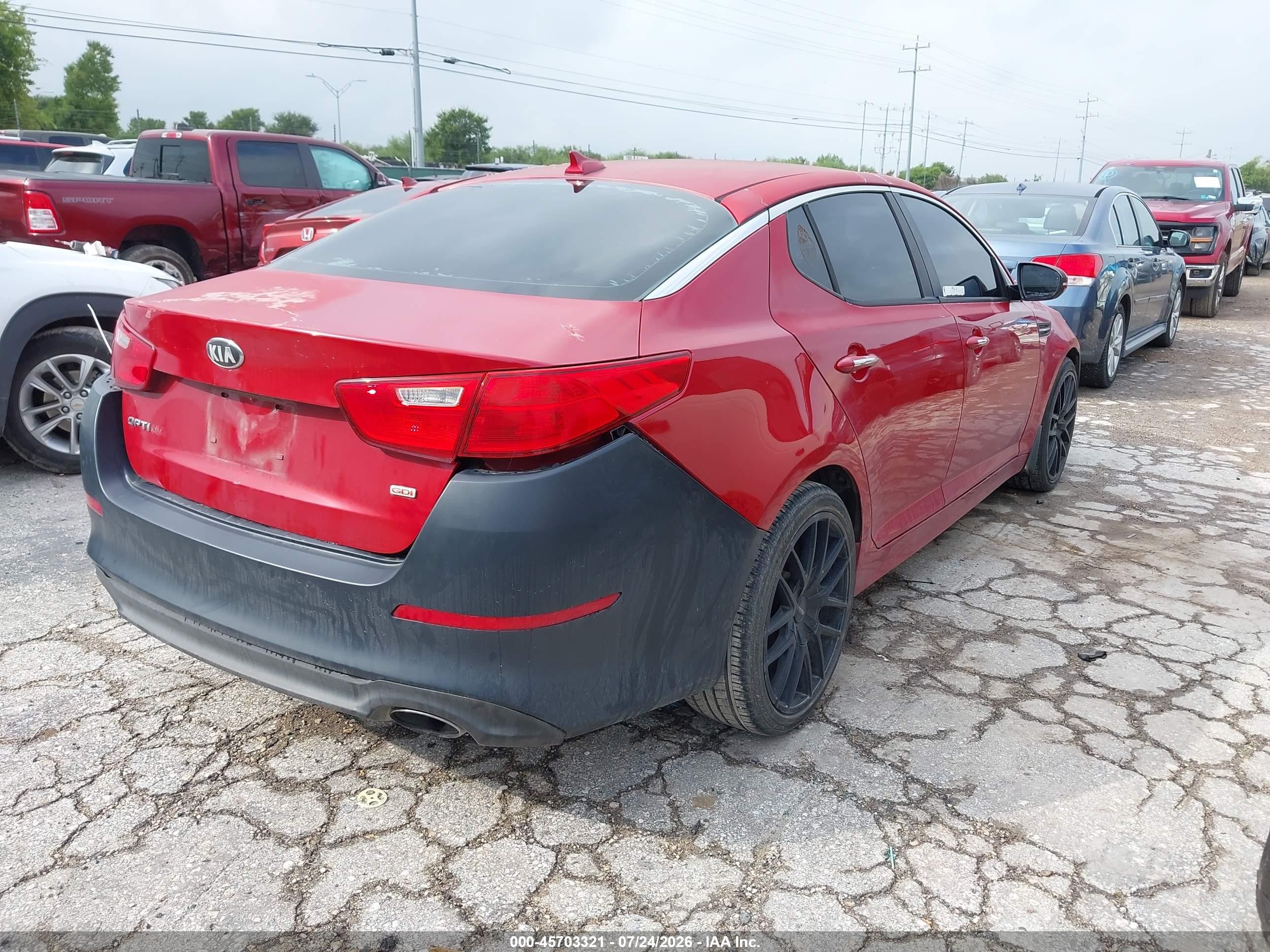 2014 Kia Optima Lx Red vin: KNAGM4A71E5473516