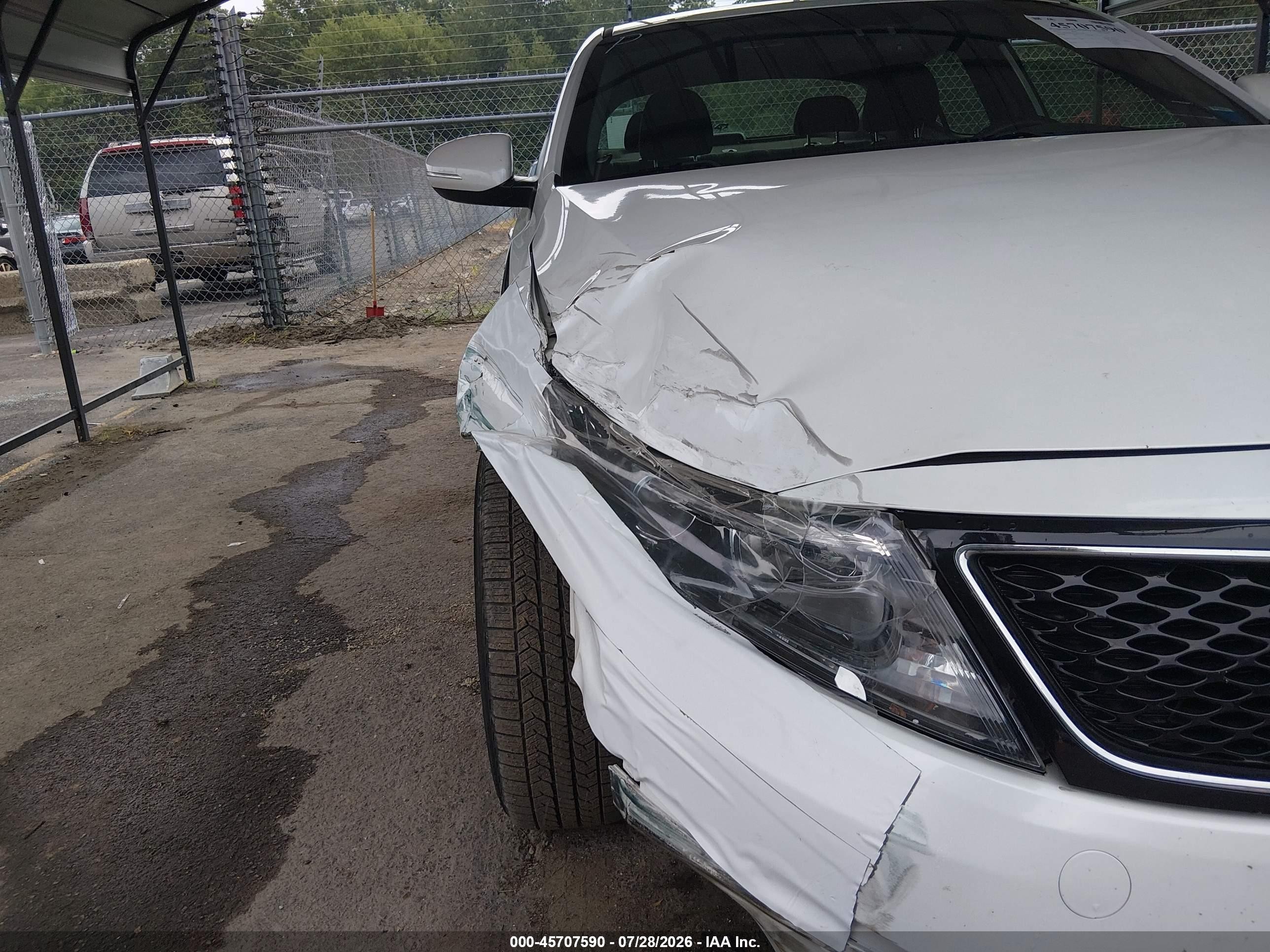 2015 Kia Optima Lx White vin: KNAGM4A71F5535367