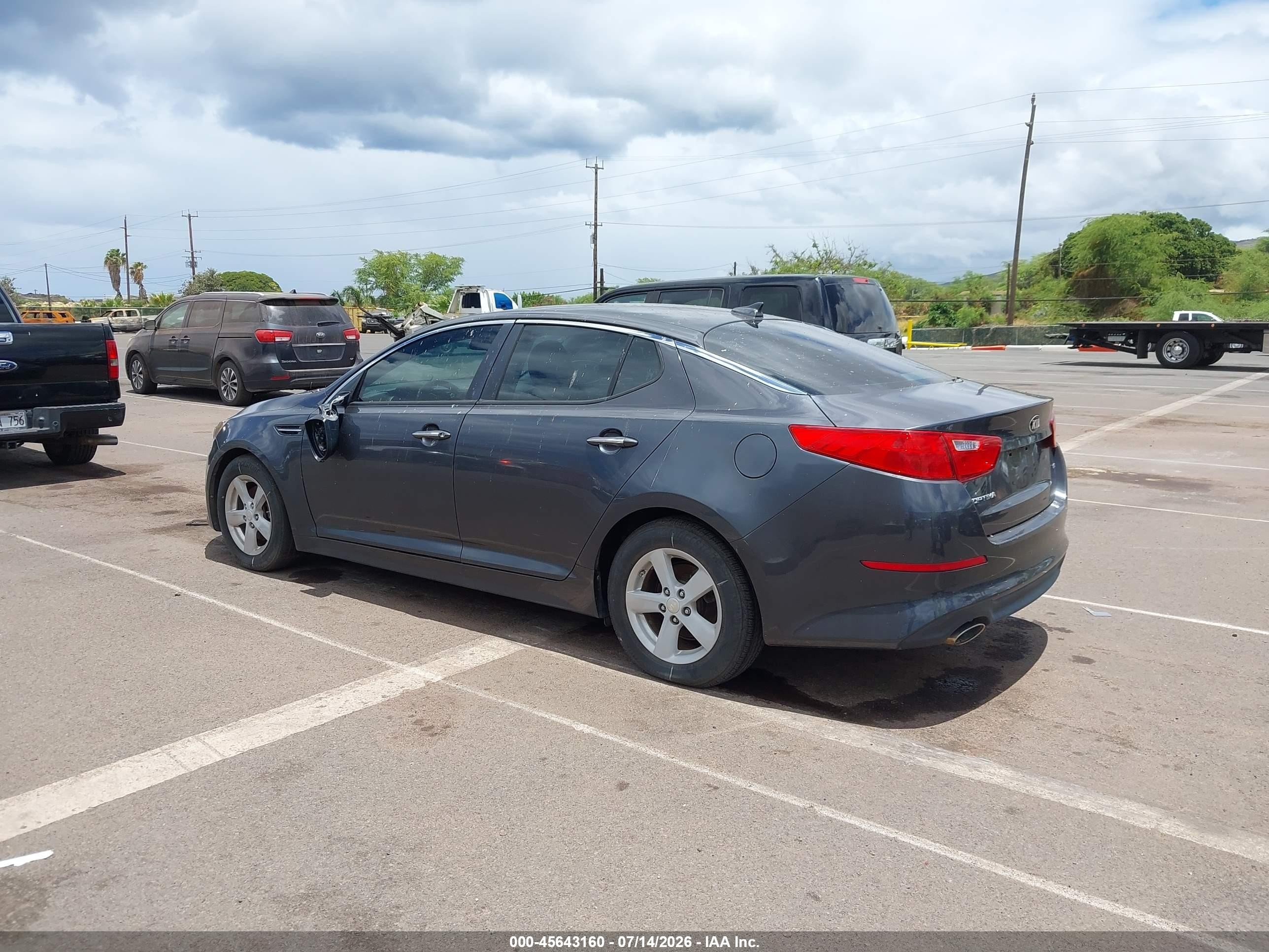 2015 Kia Optima Lx Gray vin: KNAGM4A71F5632049