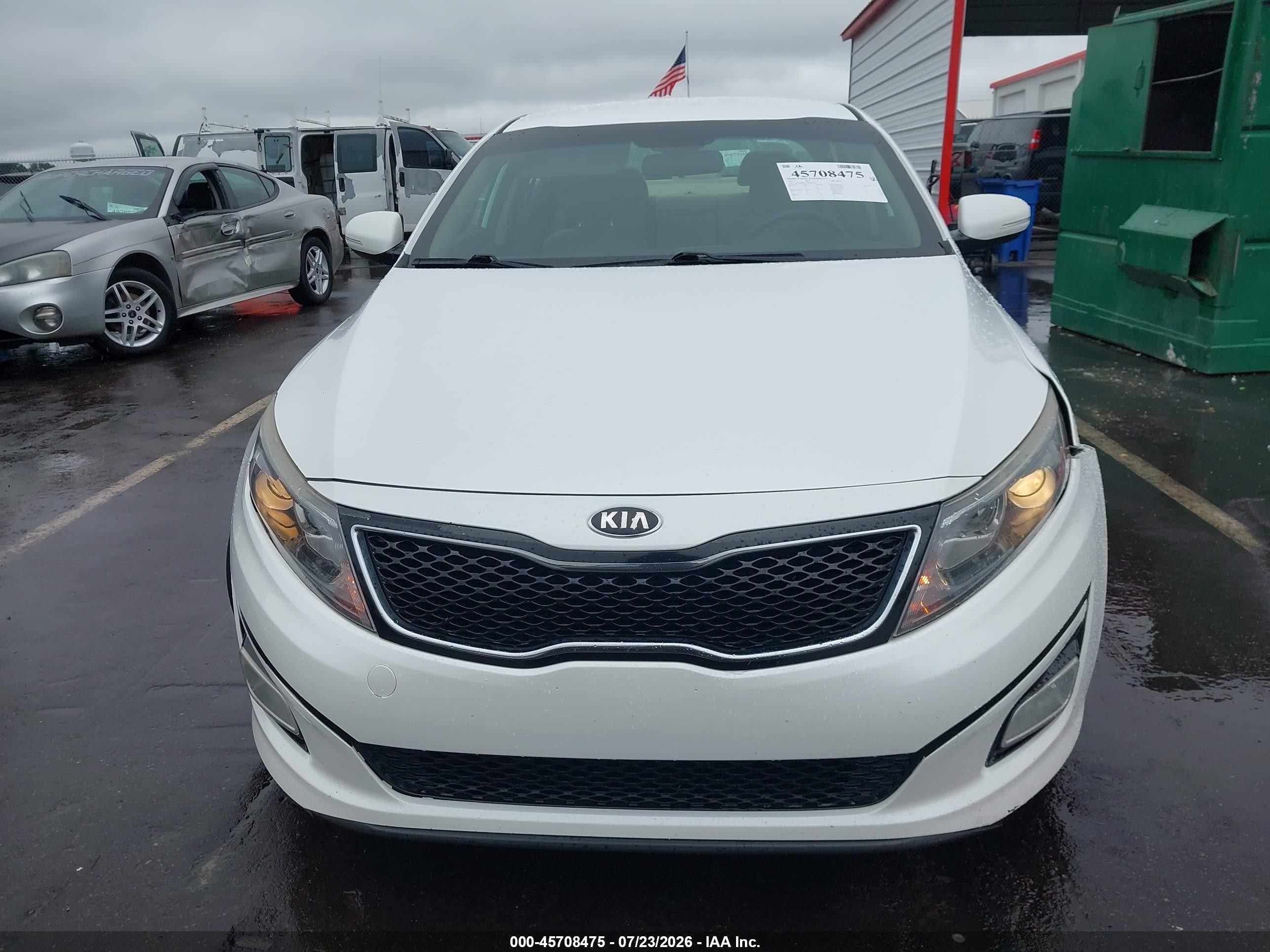 2015 Kia Optima Lx White vin: KNAGM4A72F5626535