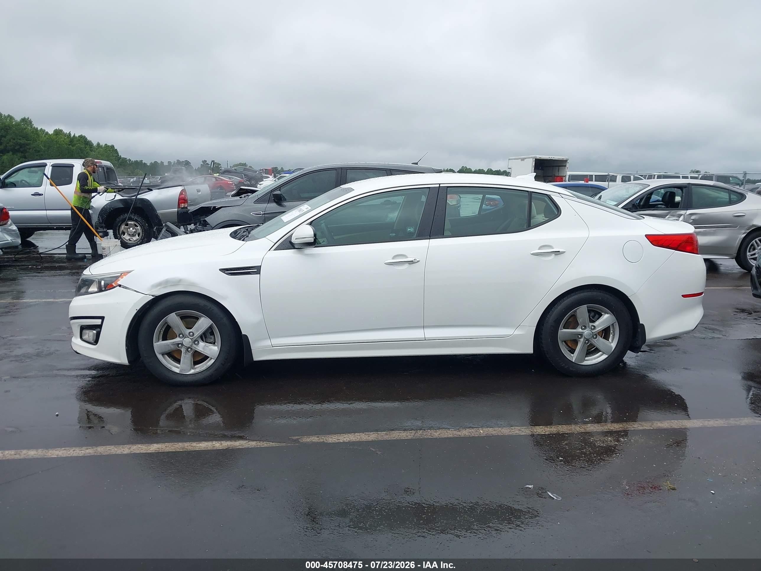 2015 Kia Optima Lx White vin: KNAGM4A72F5626535