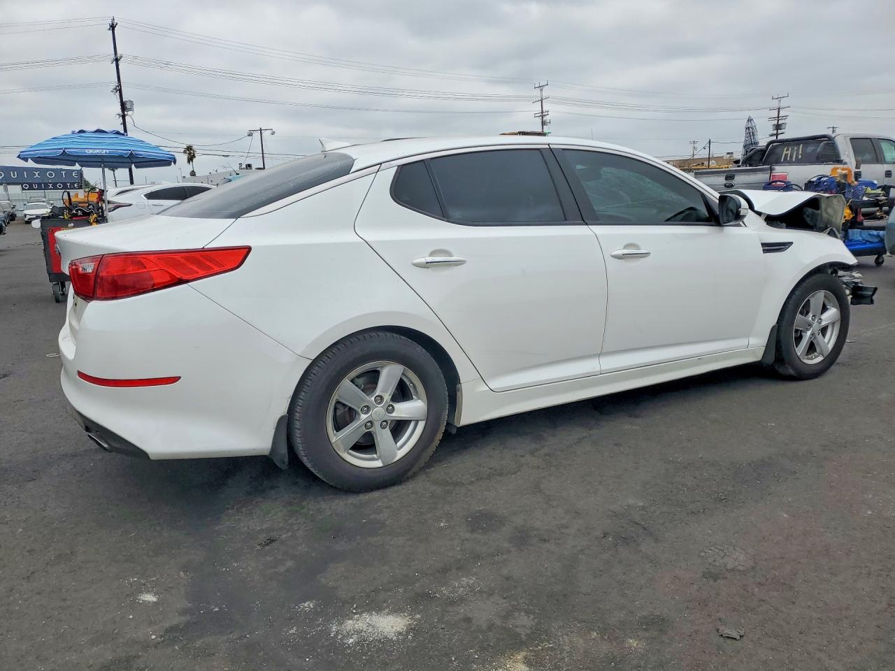 2015 Kia Optima Lx White vin: KNAGM4A72F5661978