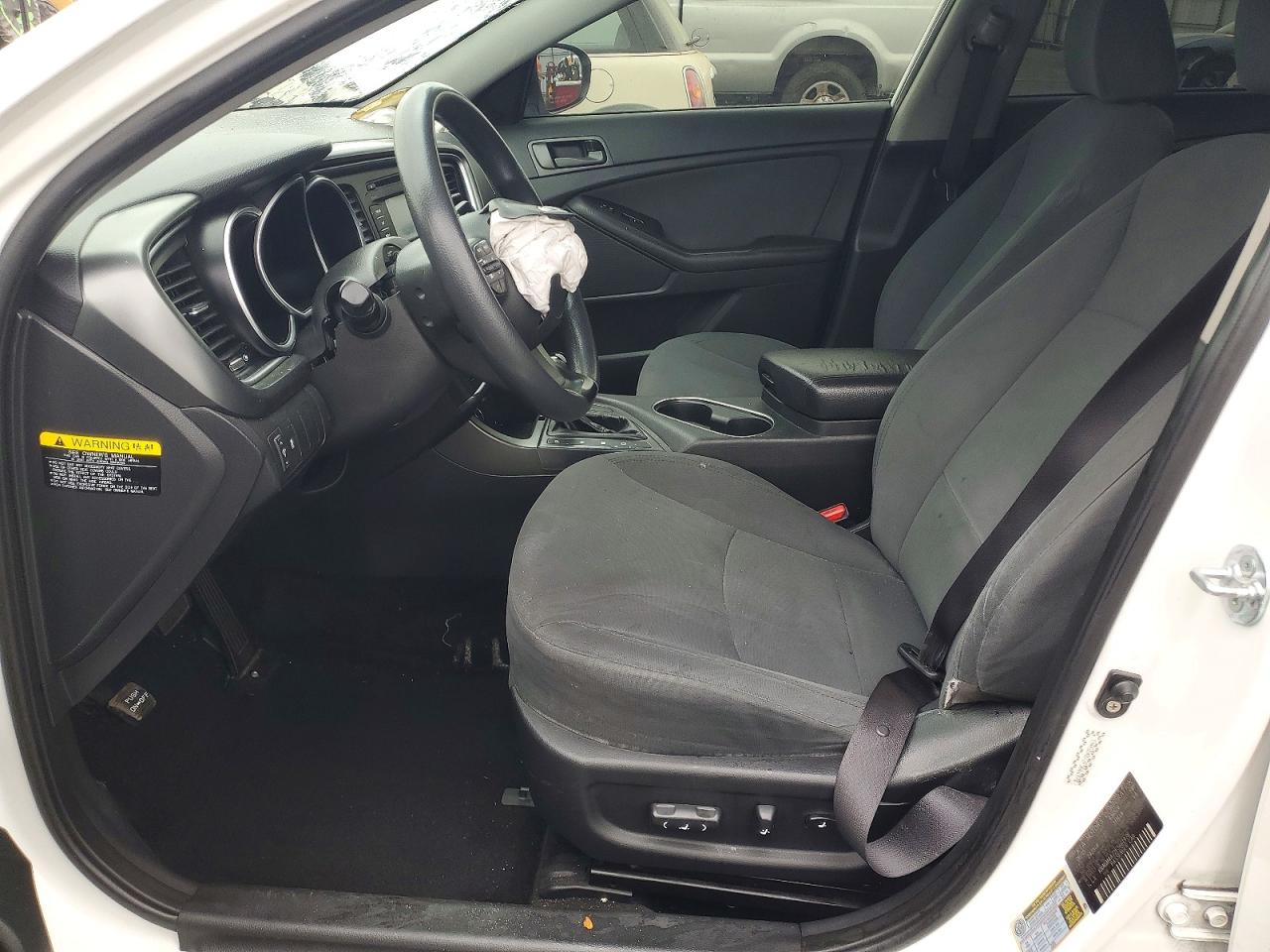 2015 Kia Optima Lx White vin: KNAGM4A72F5661978