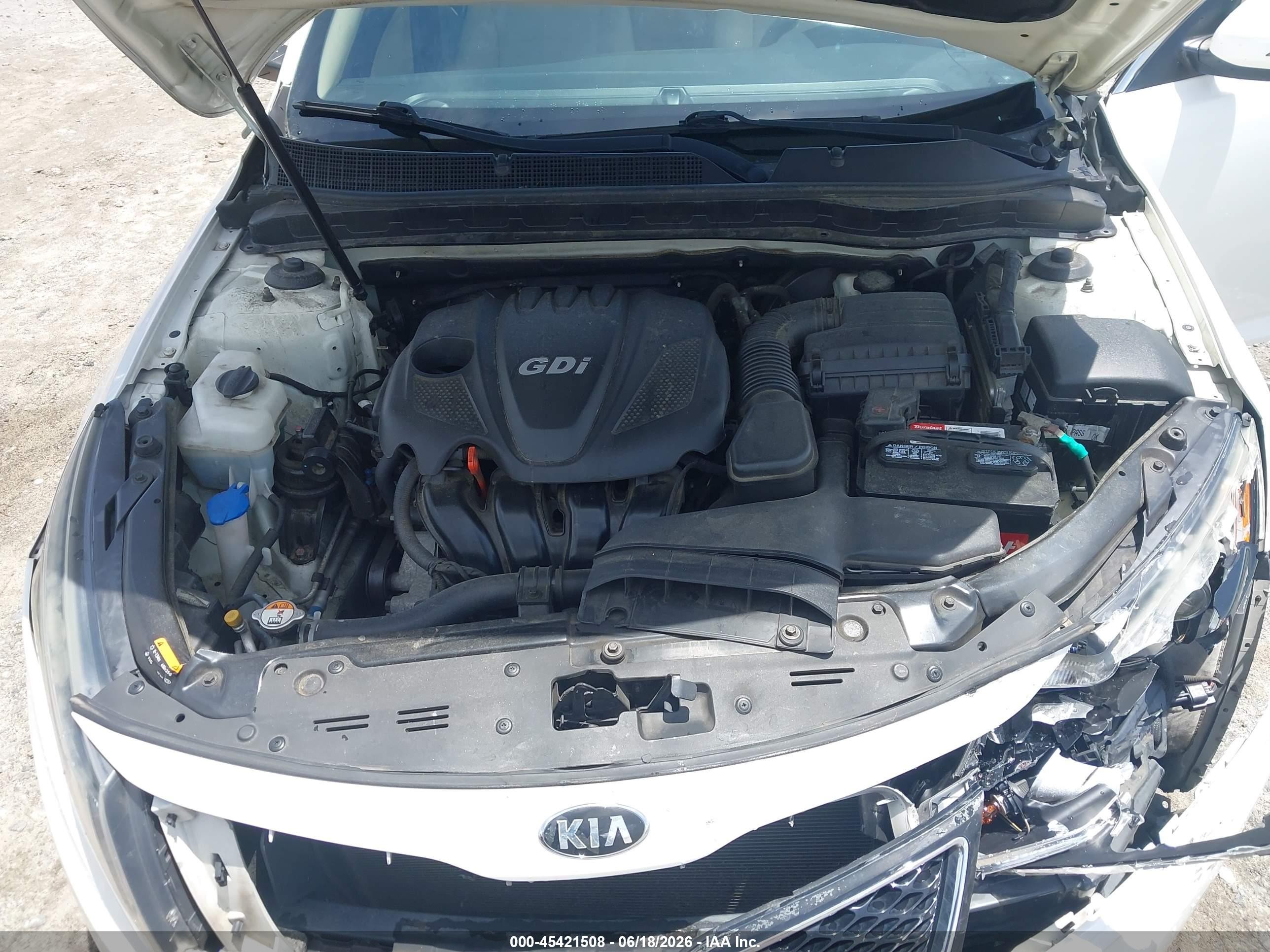 2015 Kia Optima Lx White vin: KNAGM4A73F5558956