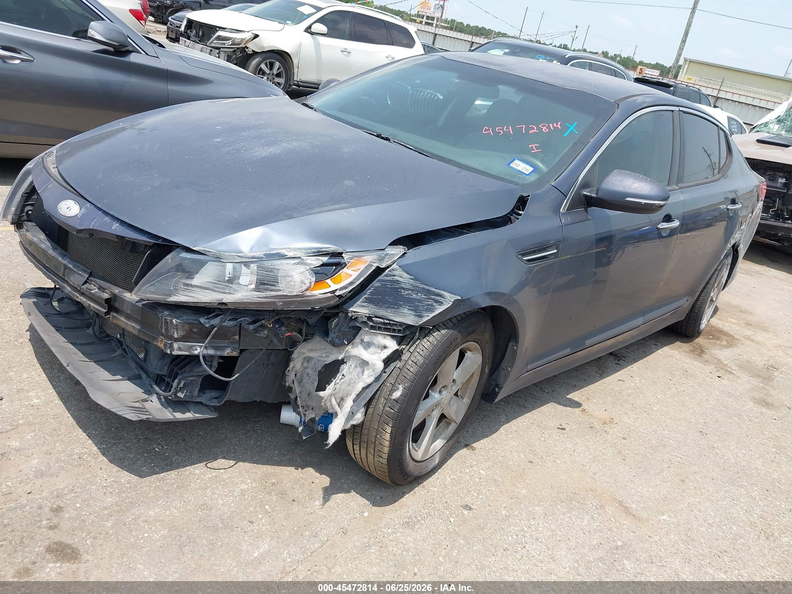 2015 Kia Optima Lx Серый vin: KNAGM4A73F5560979