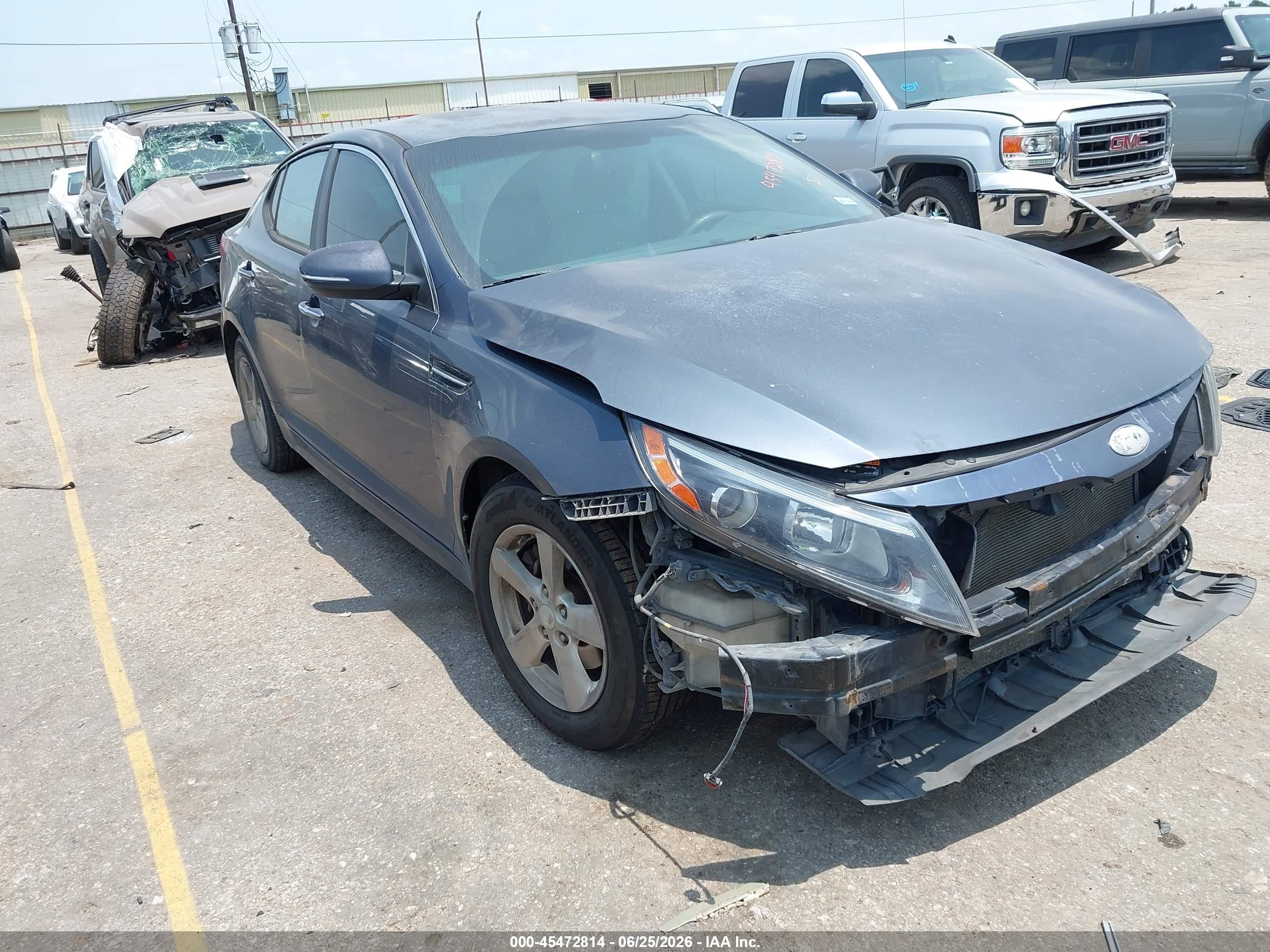 2015 Kia Optima Lx Gray vin: KNAGM4A73F5560979