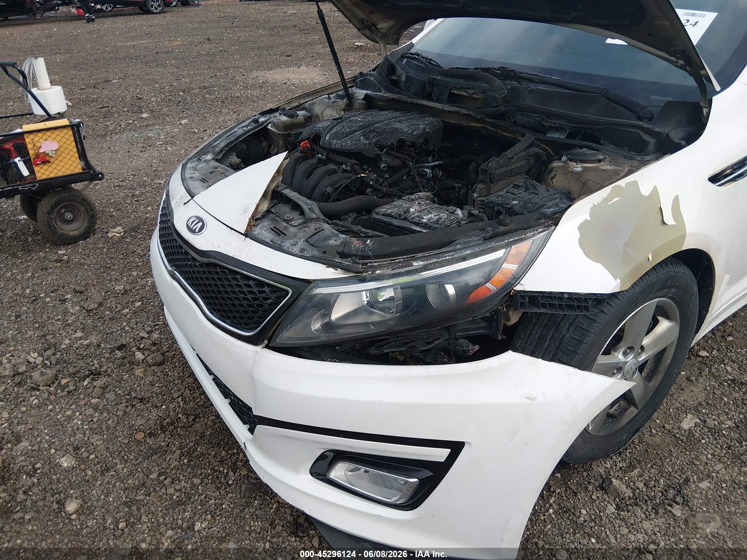 2015 Kia Optima Lx White vin: KNAGM4A73F5598275