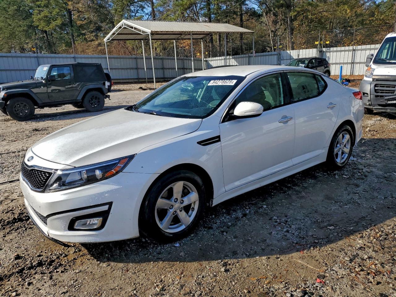 2015 Kia Optima Lx White vin: KNAGM4A73F5608982