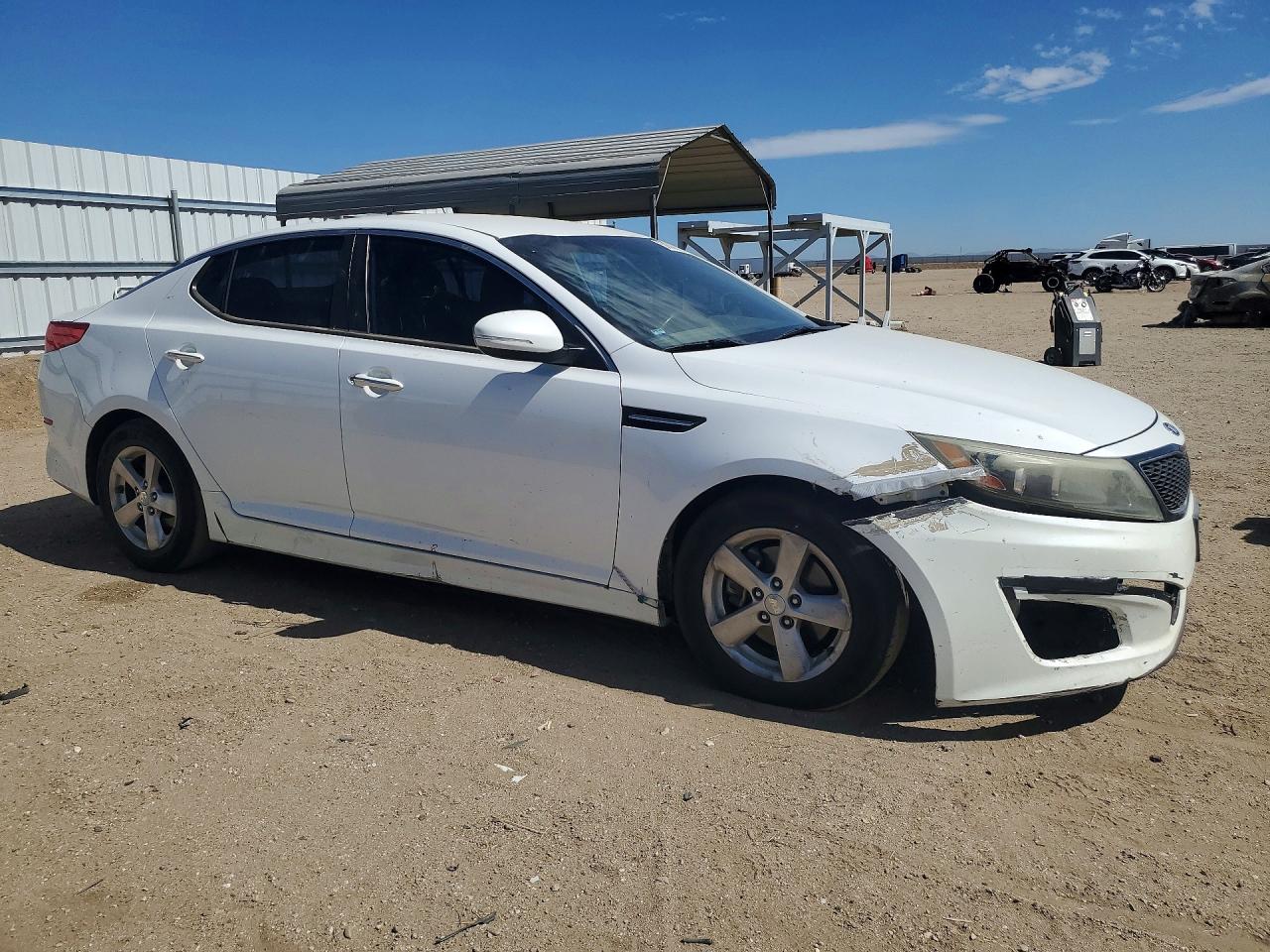 2015 Kia Optima Lx White vin: KNAGM4A73F5642632