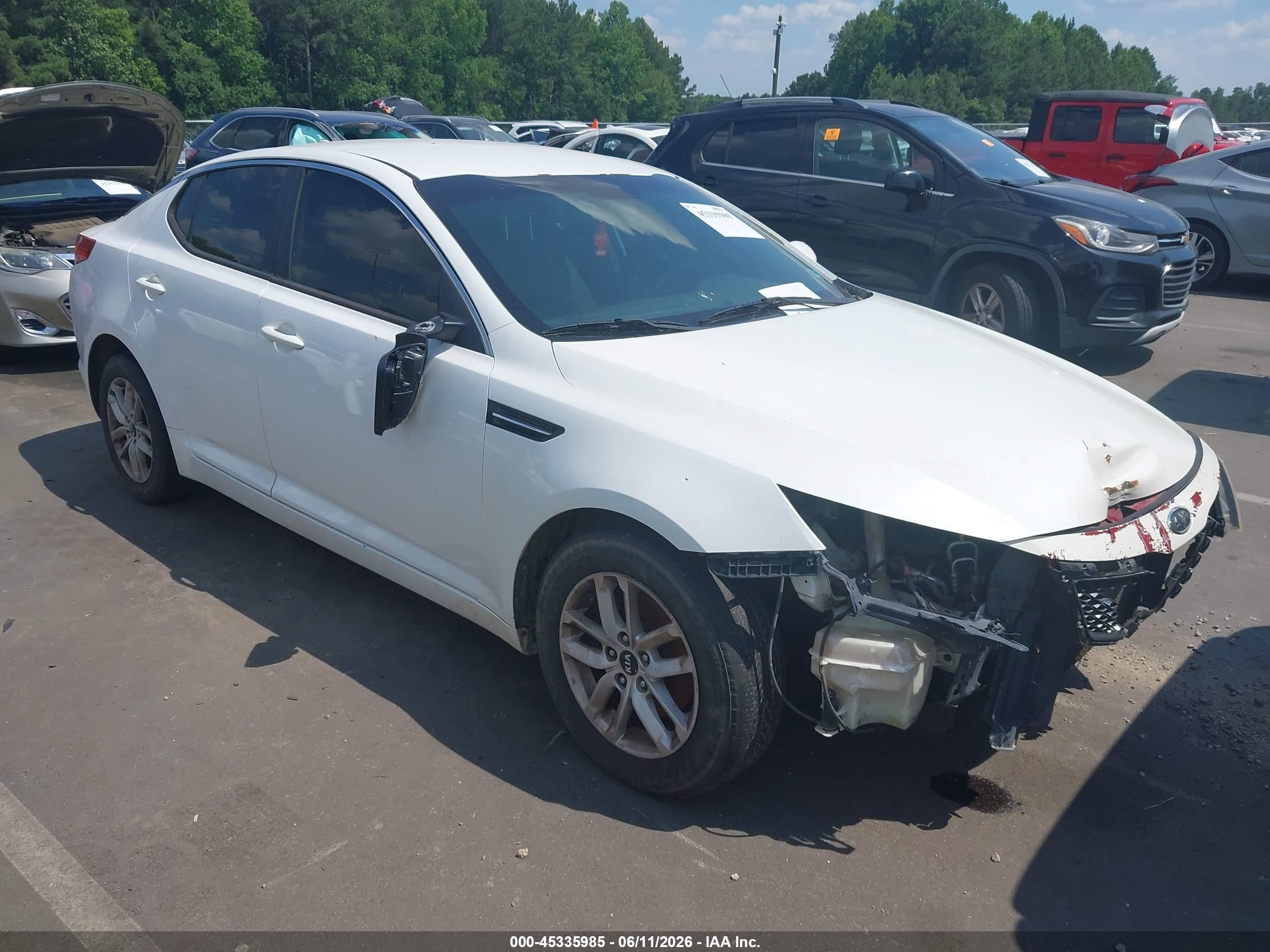 2011 Kia Optima Lx White vin: KNAGM4A74B5072960