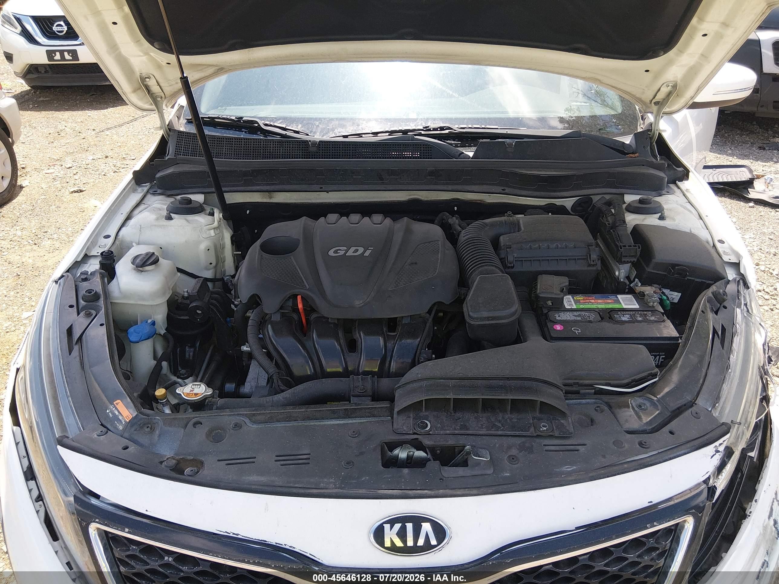 2015 Kia Optima Lx White vin: KNAGM4A74F5538621