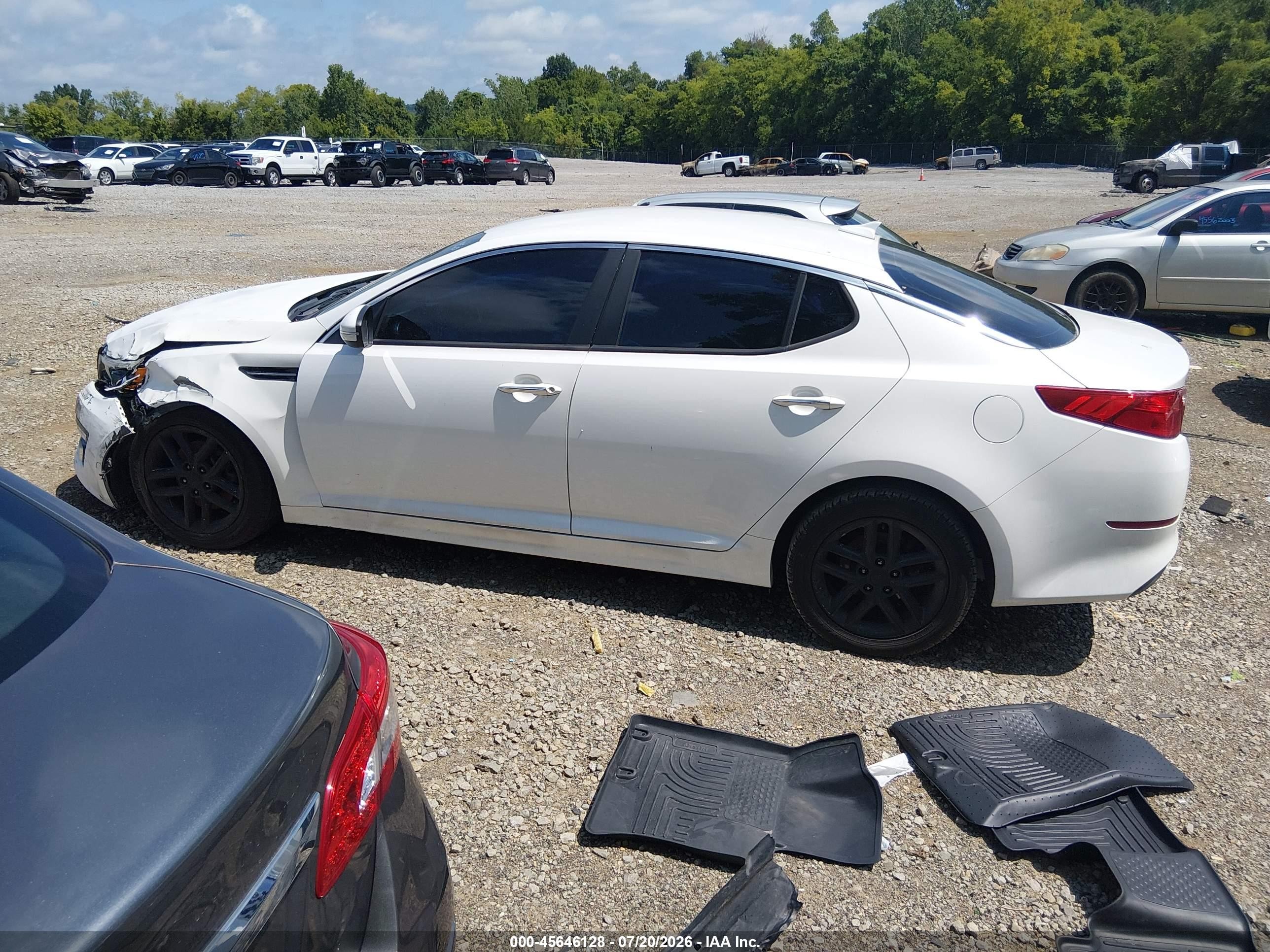 2015 Kia Optima Lx White vin: KNAGM4A74F5538621