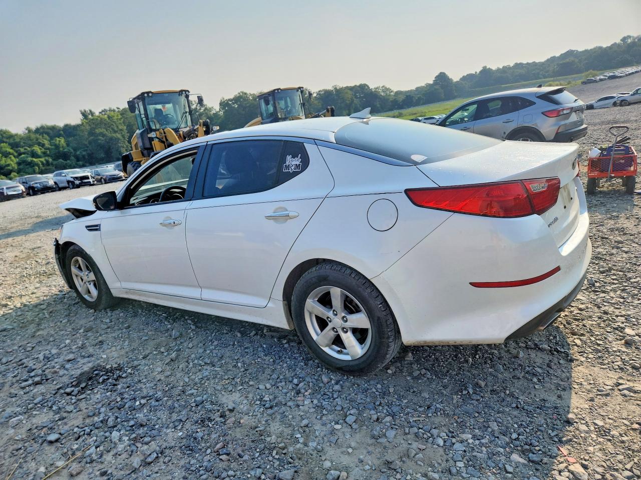 2015 Kia Optima Lx White vin: KNAGM4A74F5548078
