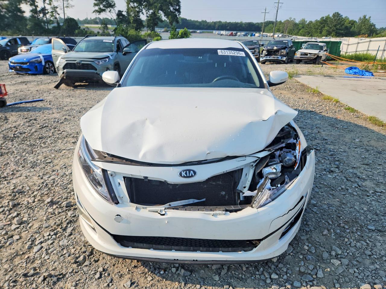 2015 Kia Optima Lx White vin: KNAGM4A74F5548078