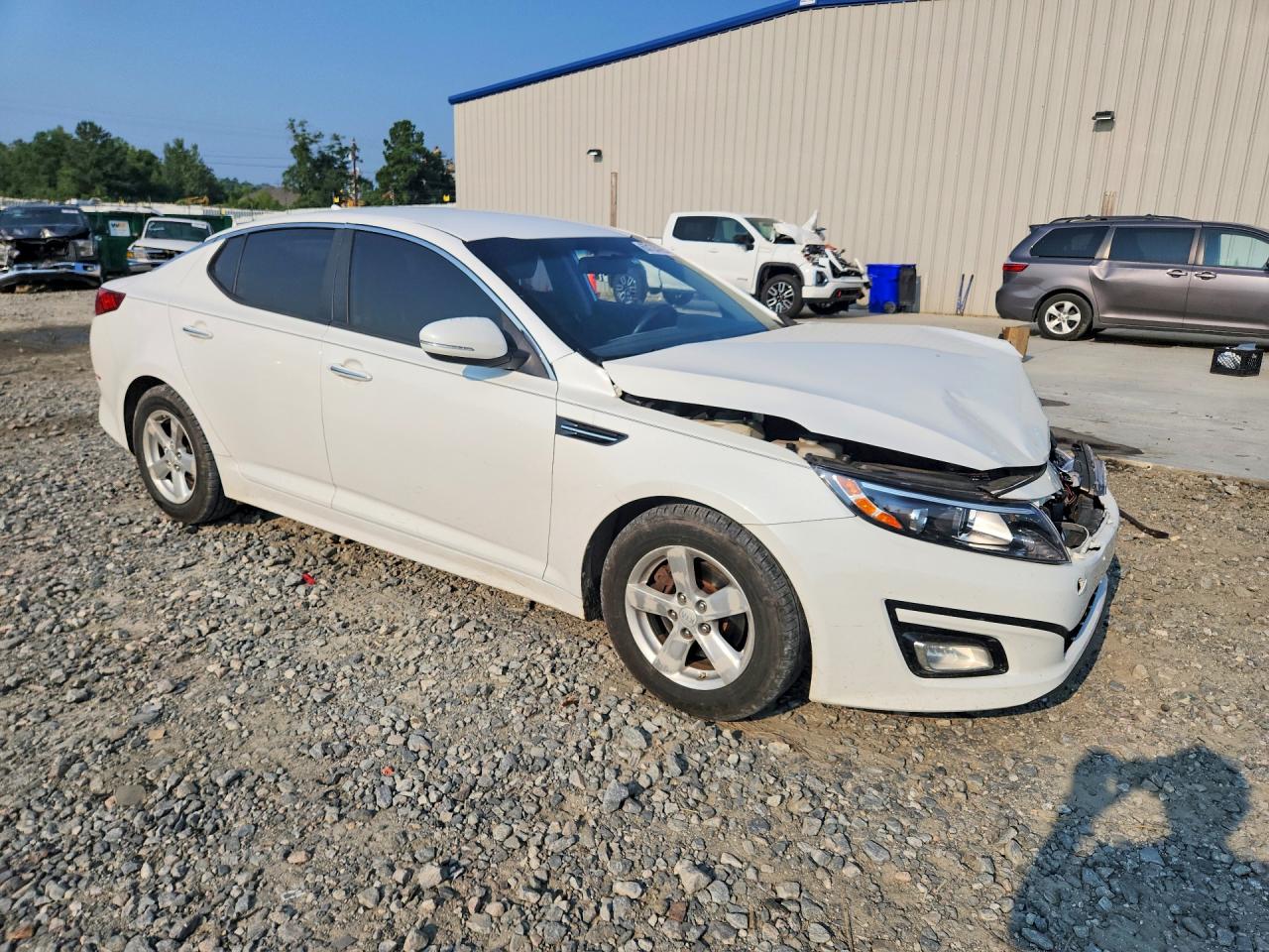 2015 Kia Optima Lx White vin: KNAGM4A74F5548078