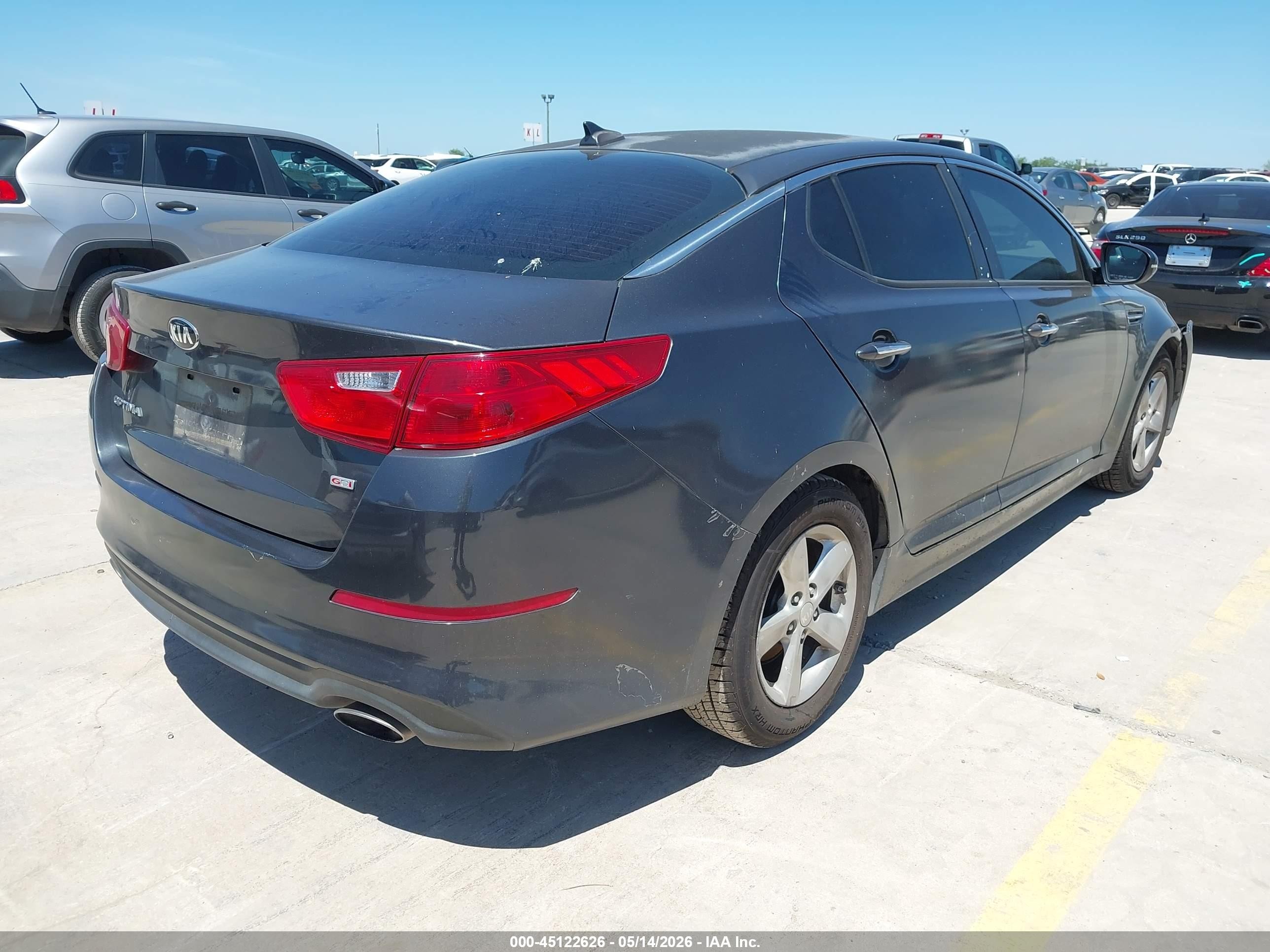 2015 Kia Optima Lx Gray vin: KNAGM4A74F5628805