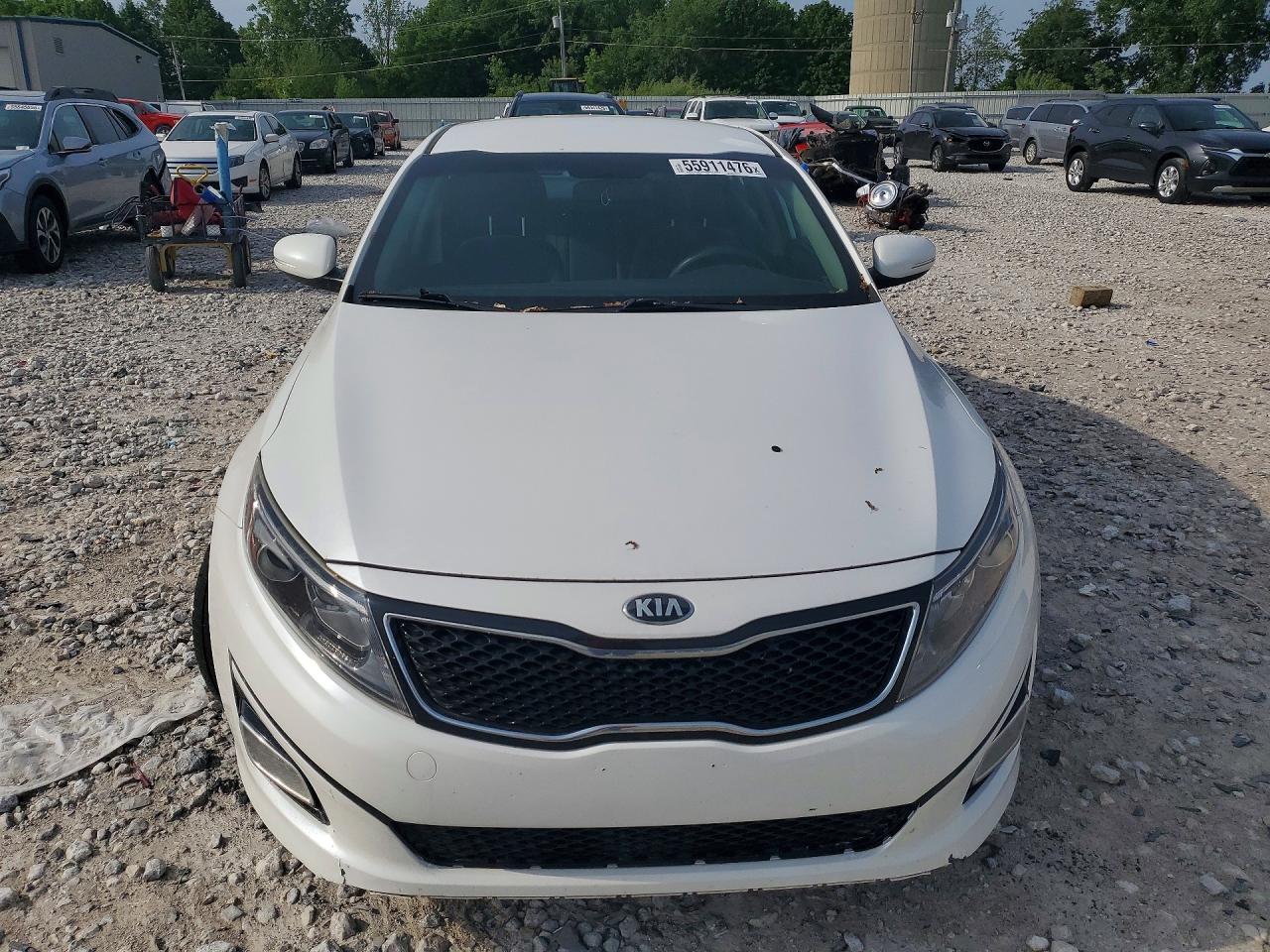 2015 Kia Optima Lx White vin: KNAGM4A74F5654501