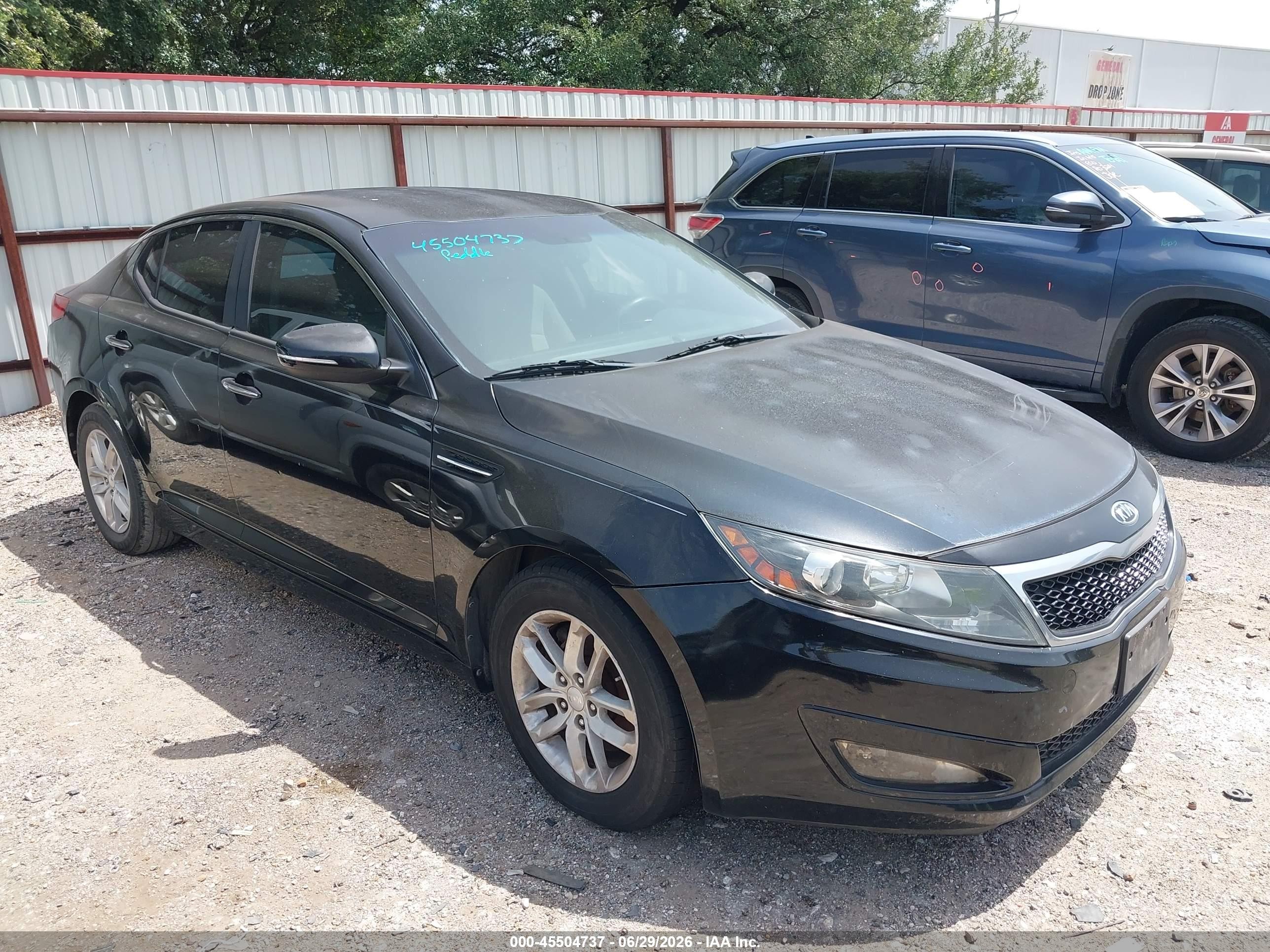 2013 Kia Optima Lx Black vin: KNAGM4A75D5300029