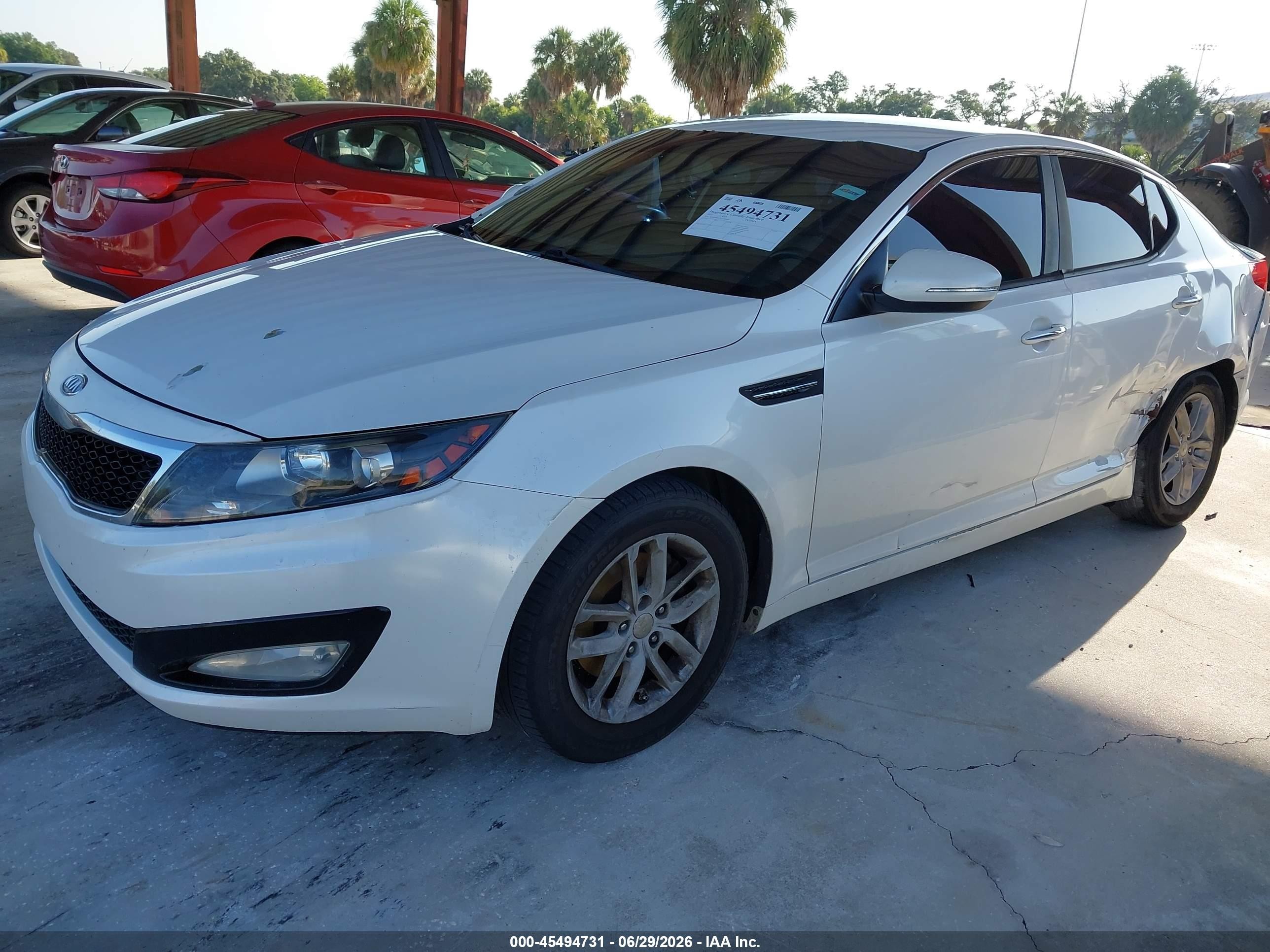 2012 Kia Optima Lx White vin: KNAGM4A76C5289640